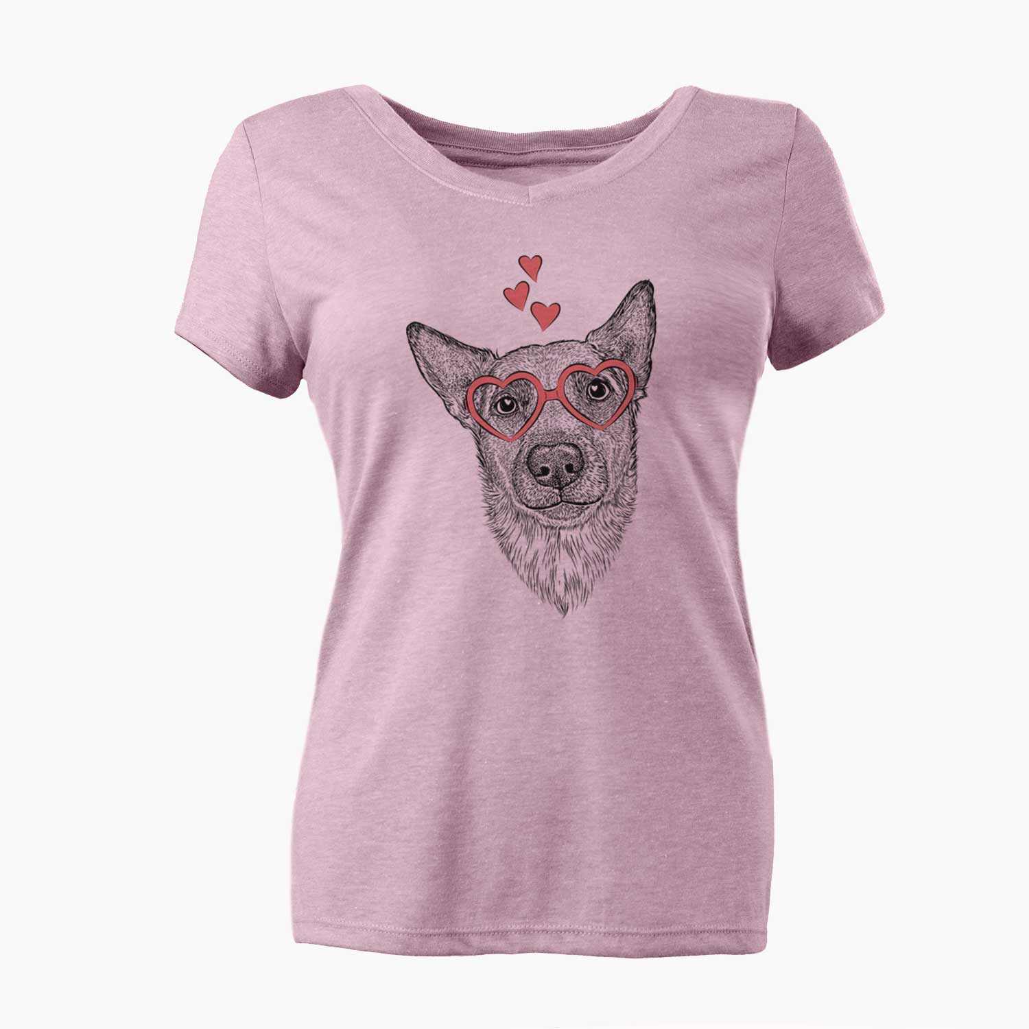 Valentine Luna the Shepherd Mix - Women's V-neck Shirt