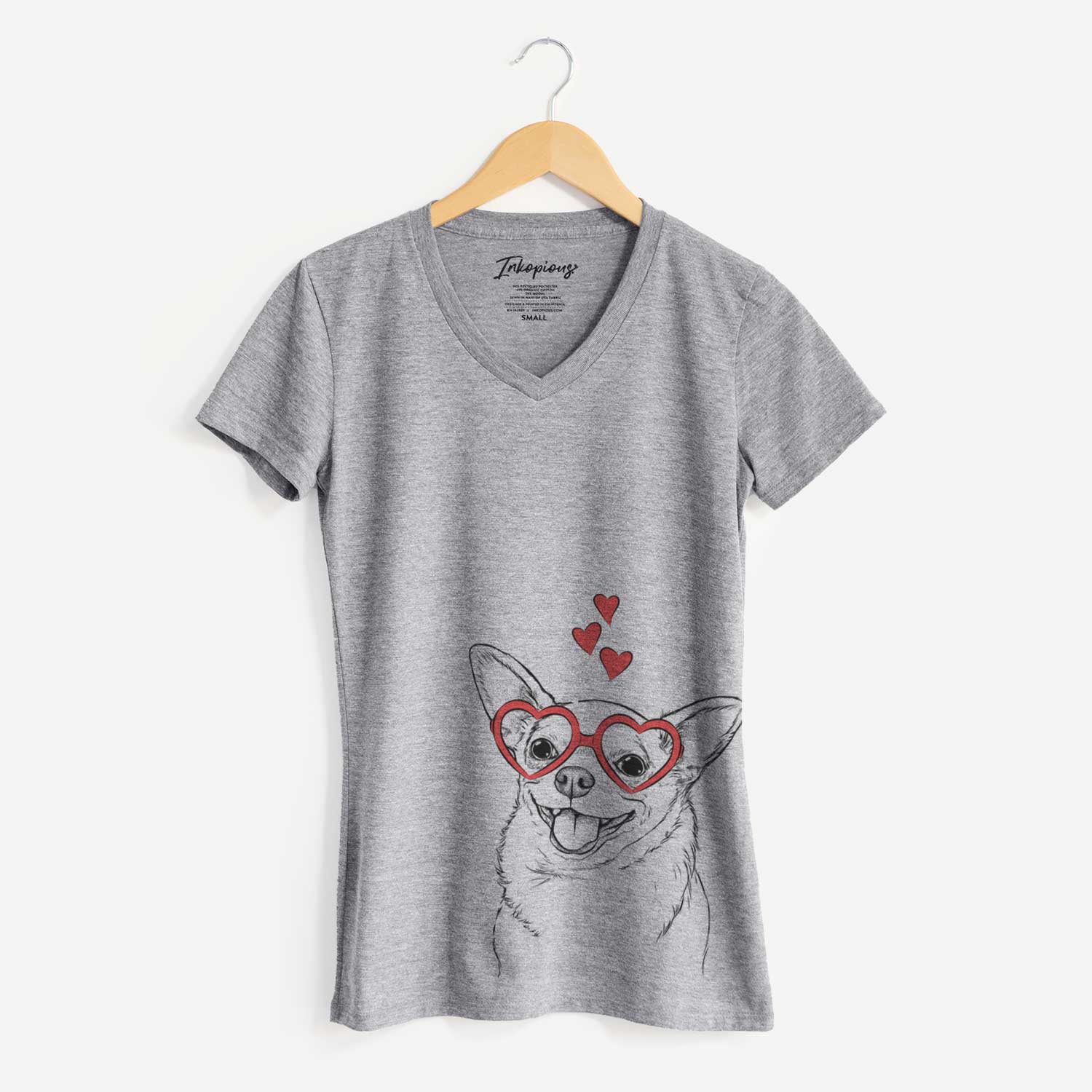 Valentine Maddison Pearl the Chihuahua - Women's V-neck Shirt
