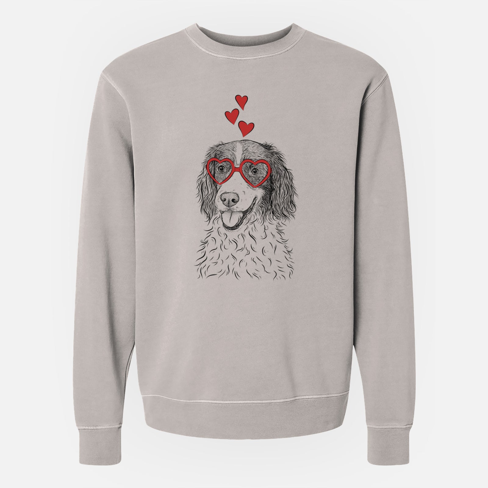 Valentine Maggie the Springer Spaniel - Unisex Pigment Dyed Crew Sweatshirt
