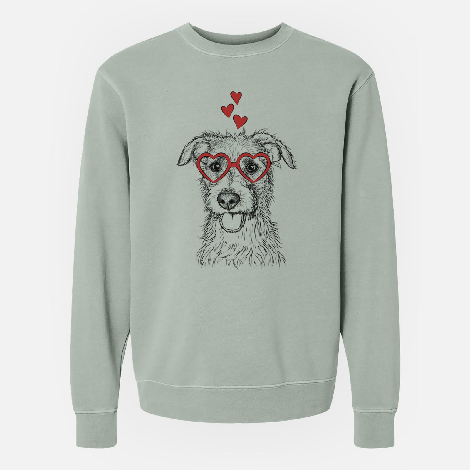 Valentine Maggie the Terrier Mix - Unisex Pigment Dyed Crew Sweatshirt