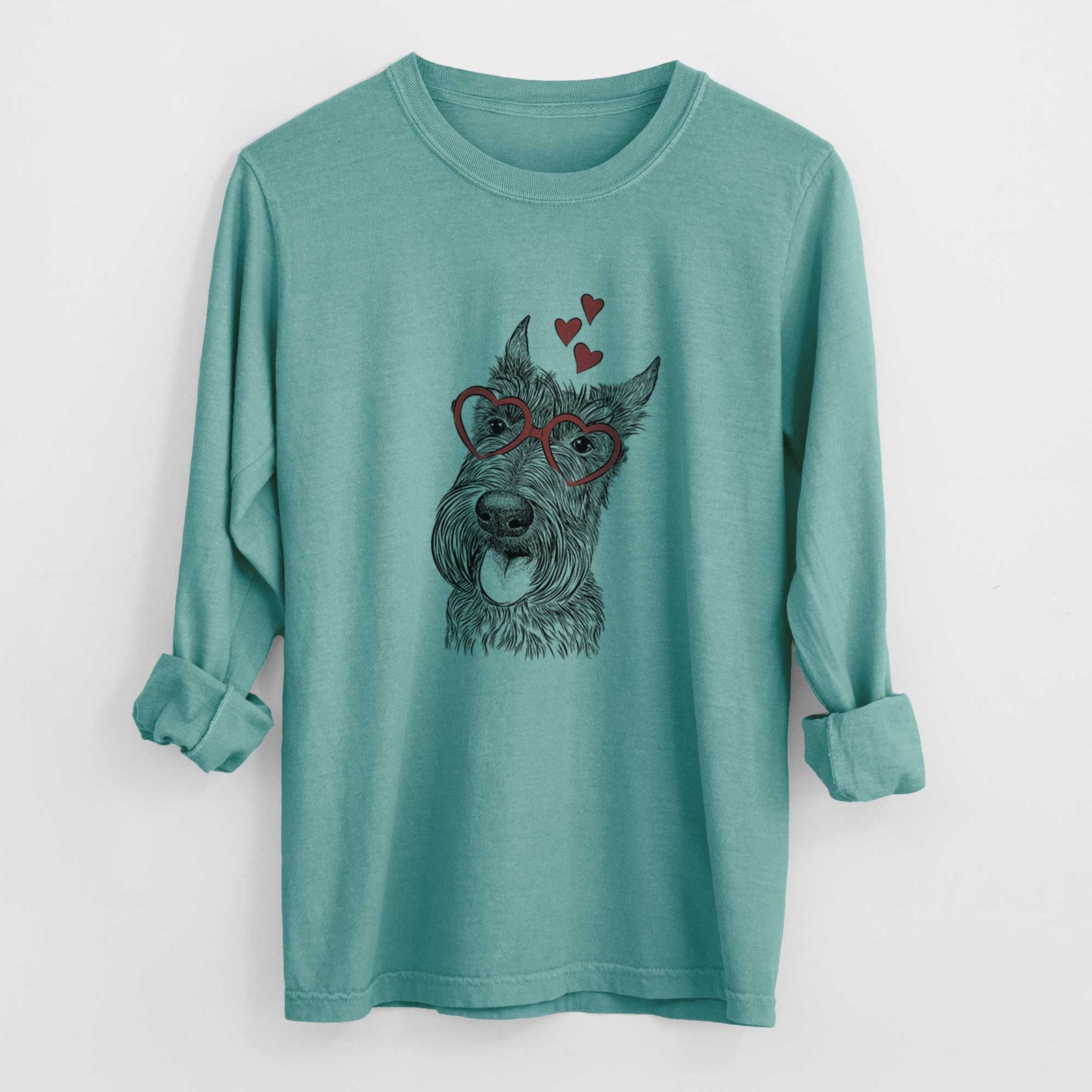 Valentine Magnus the Scottish Terrier - Heavyweight 100% Cotton Long Sleeve