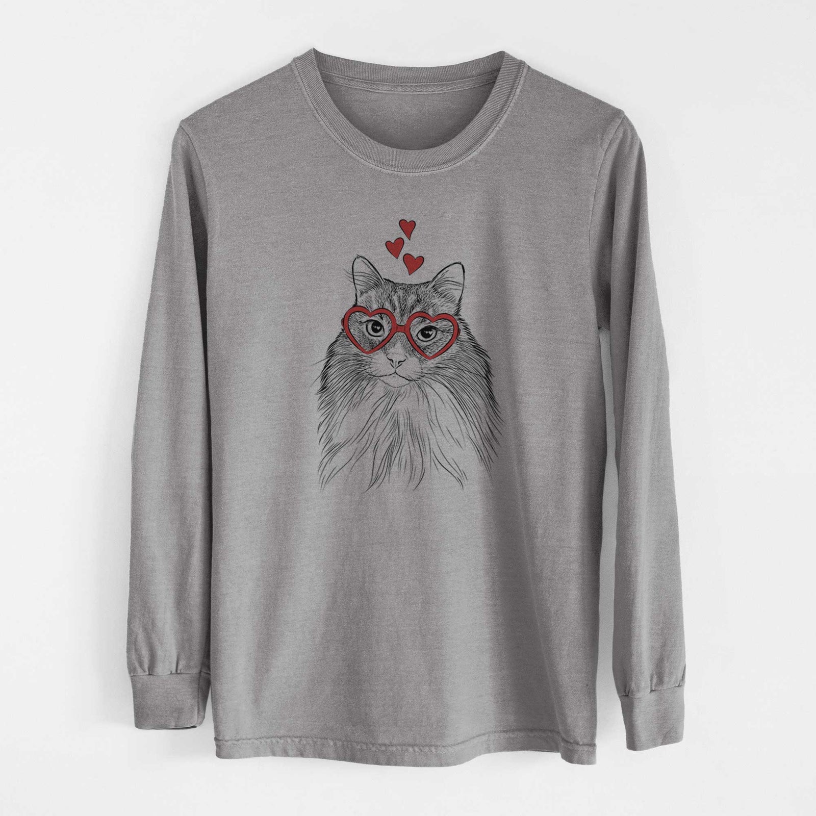 Valentine Maks the Siberian Cat - Heavyweight 100% Cotton Long Sleeve