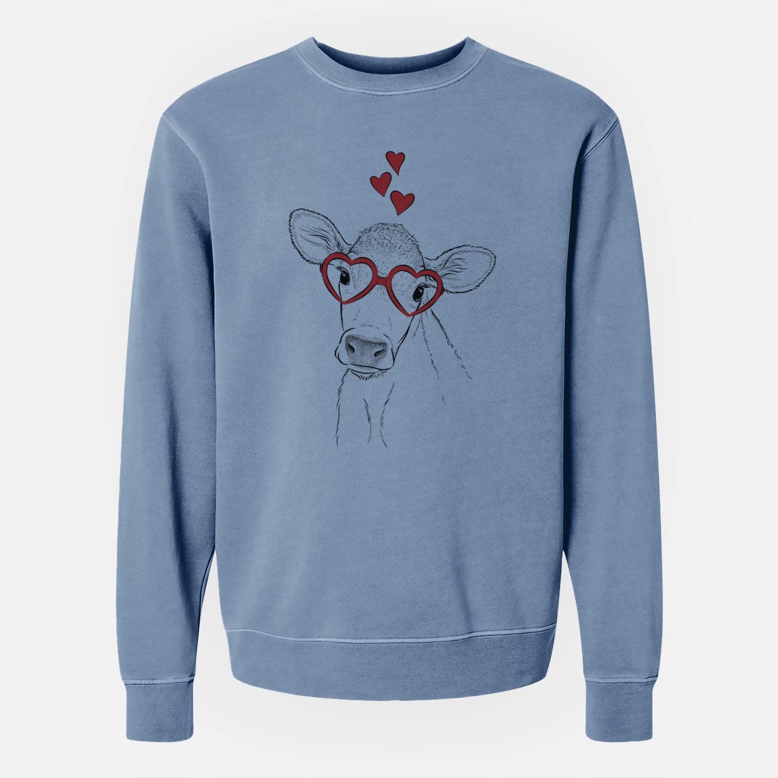 Valentine Malu the Cow - Unisex Pigment Dyed Crew Sweatshirt