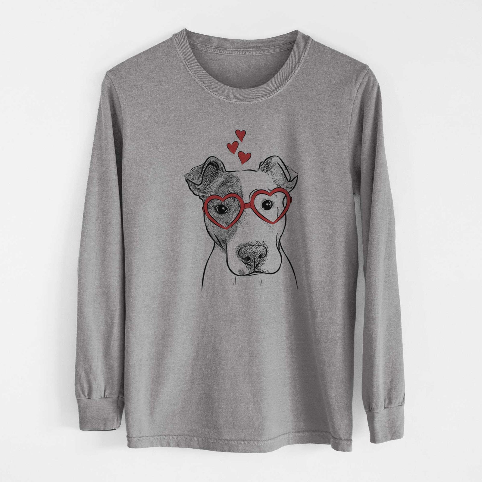 Valentine Manchi the Pitbull Mix - Heavyweight 100% Cotton Long Sleeve