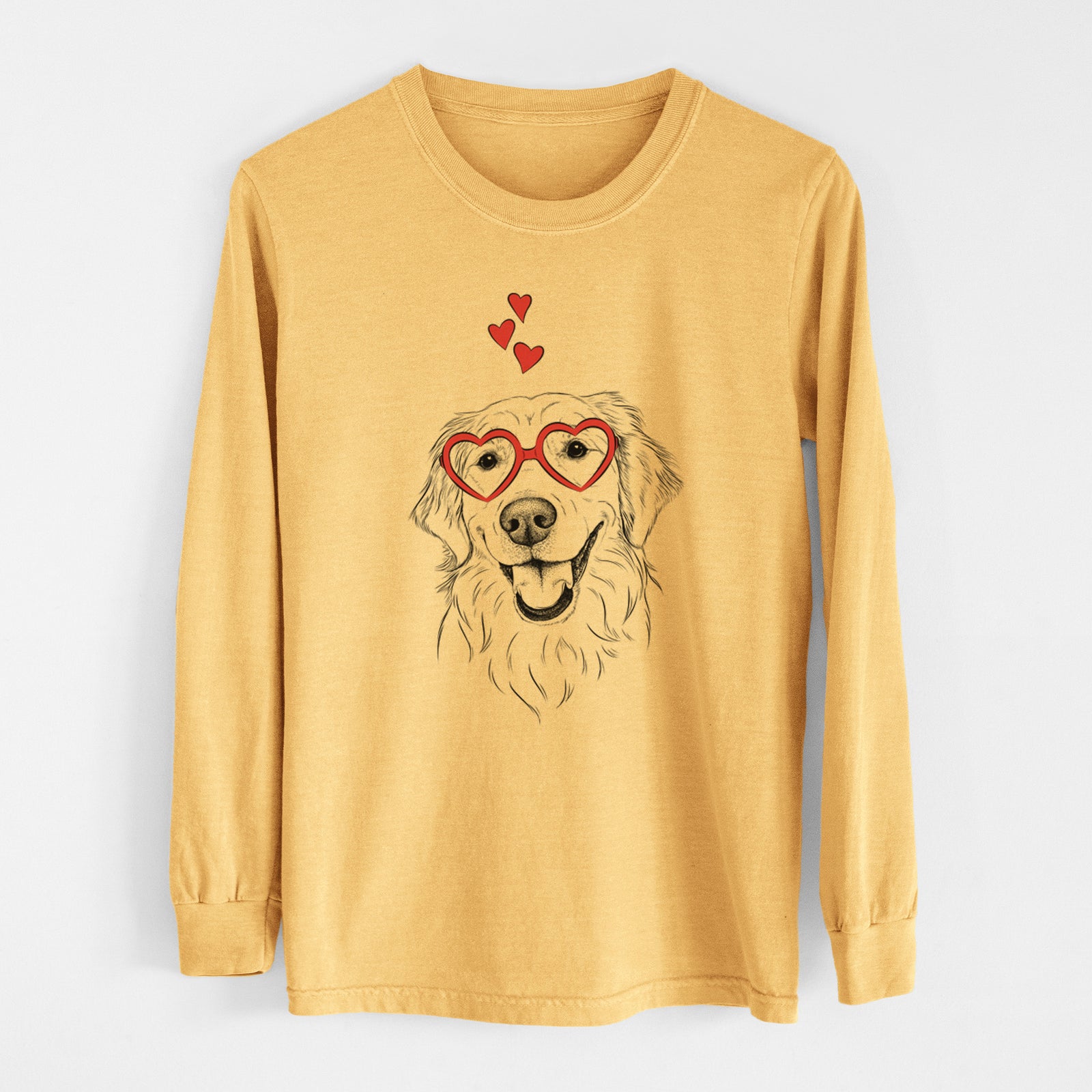 Valentine Maple the Golden Retriever - Heavyweight 100% Cotton Long Sleeve