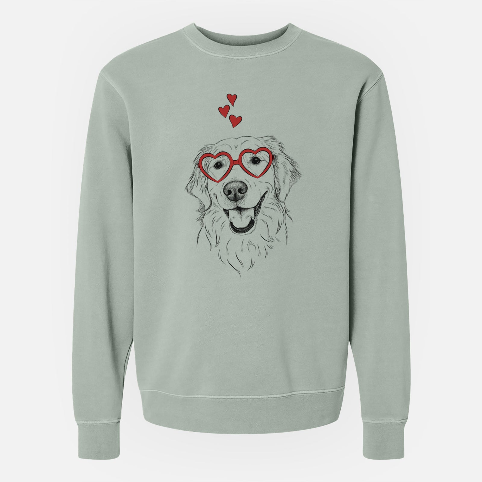 Valentine Maple the Golden Retriever - Unisex Pigment Dyed Crew Sweatshirt