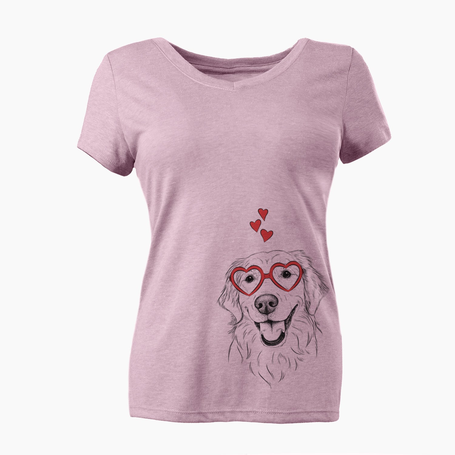 Valentine Maple the Golden Retriever - Women's Perfect V-neck Shirt