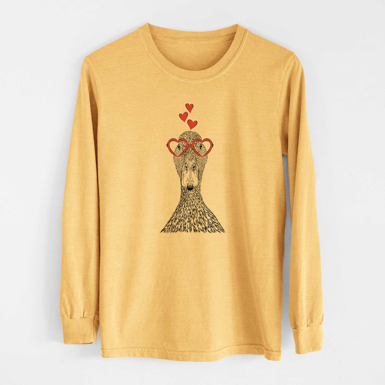 Valentine Marge the Mallard Duck - Heavyweight 100% Cotton Long Sleeve