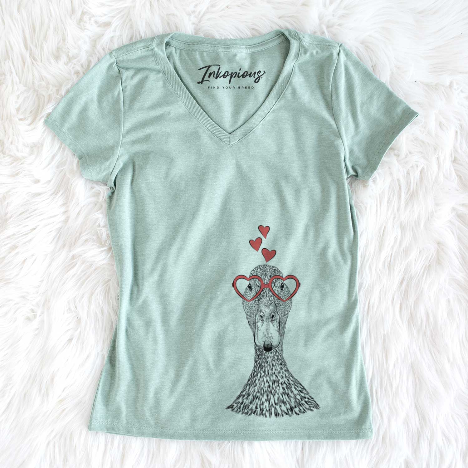 Valentine Marge the Mallard Duck - Women's V-neck Shirt