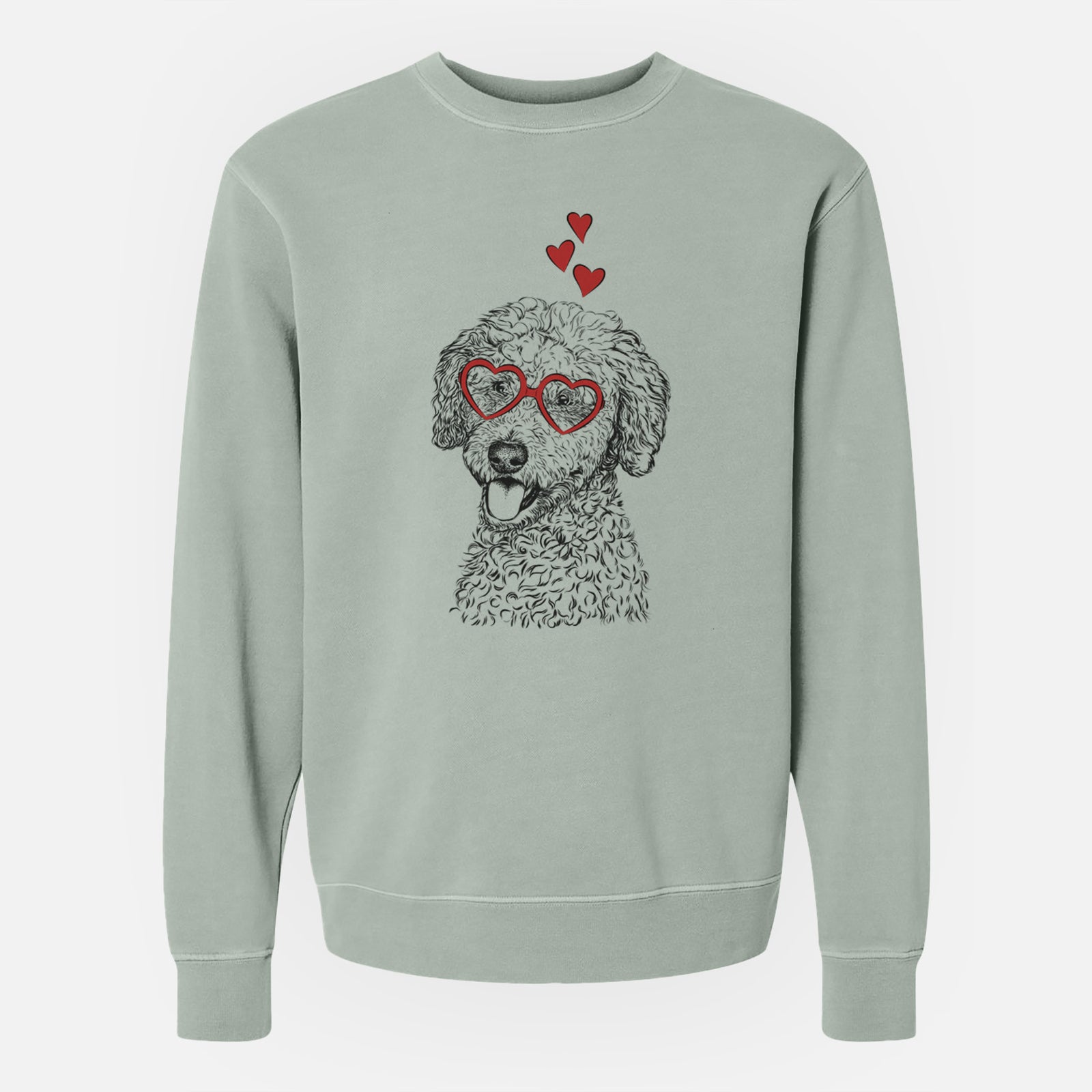 Valentine Marlow the Goldendoodle - Unisex Pigment Dyed Crew Sweatshirt