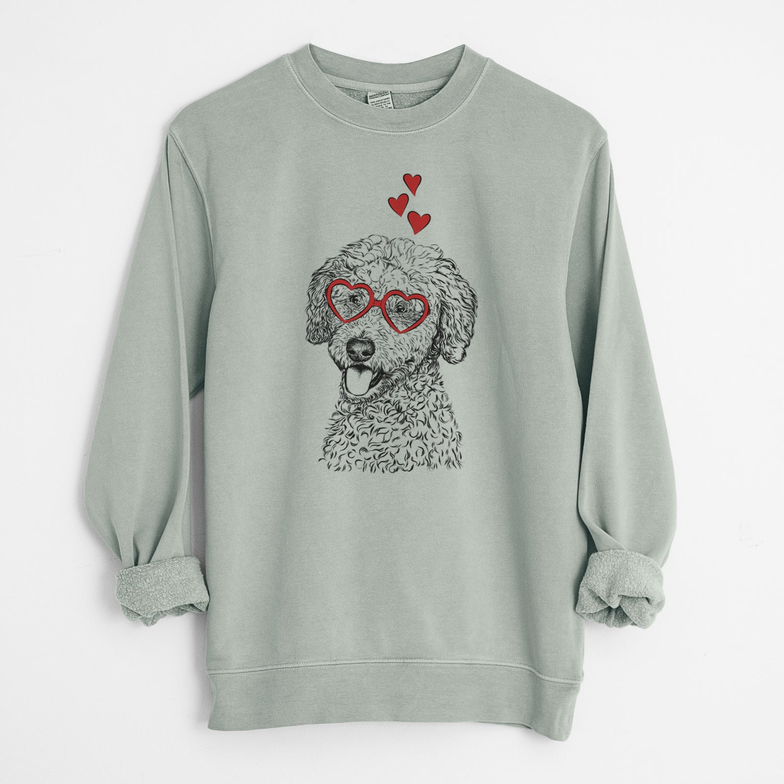 Valentine Marlow the Goldendoodle - Unisex Pigment Dyed Crew Sweatshirt