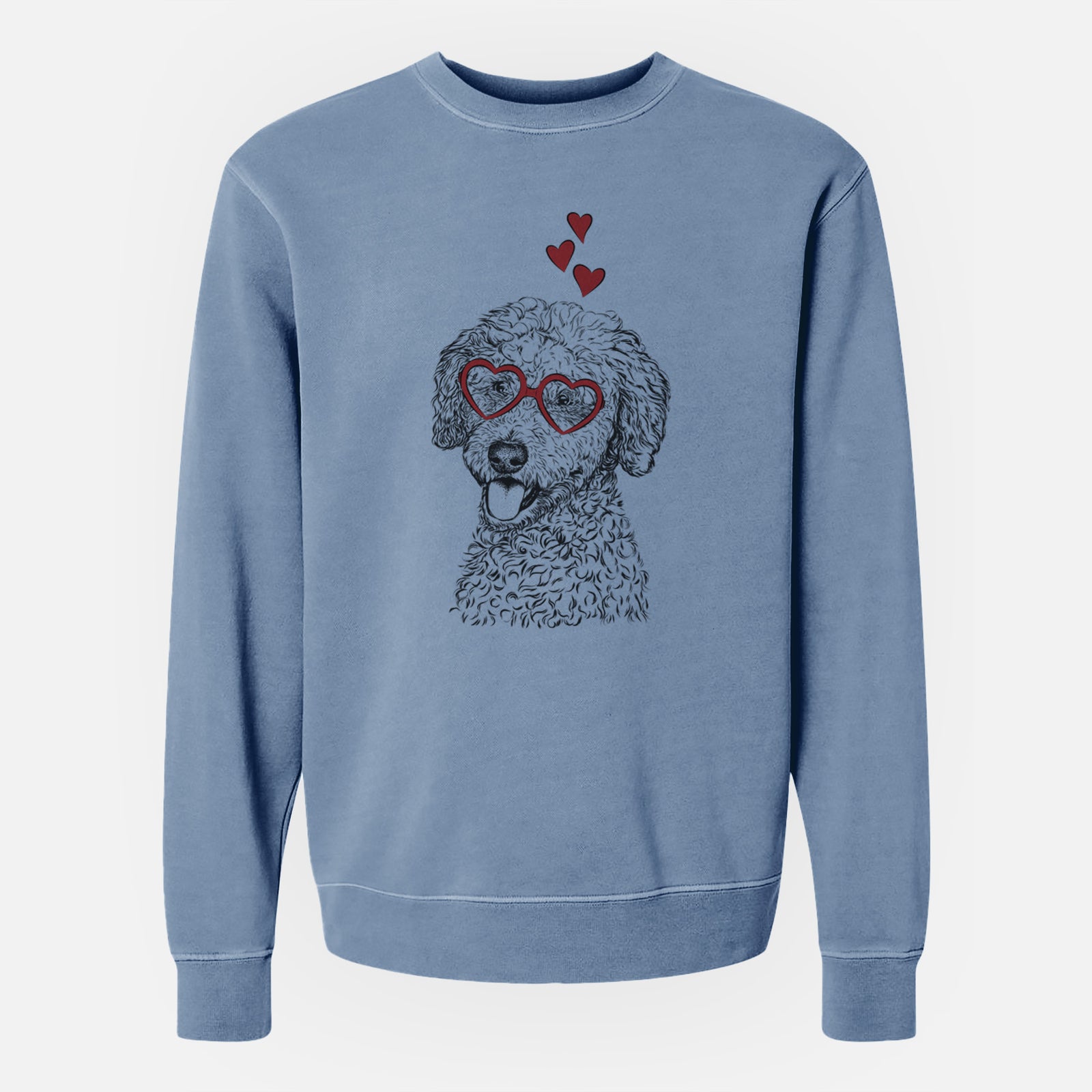 Valentine Marlow the Goldendoodle - Unisex Pigment Dyed Crew Sweatshirt