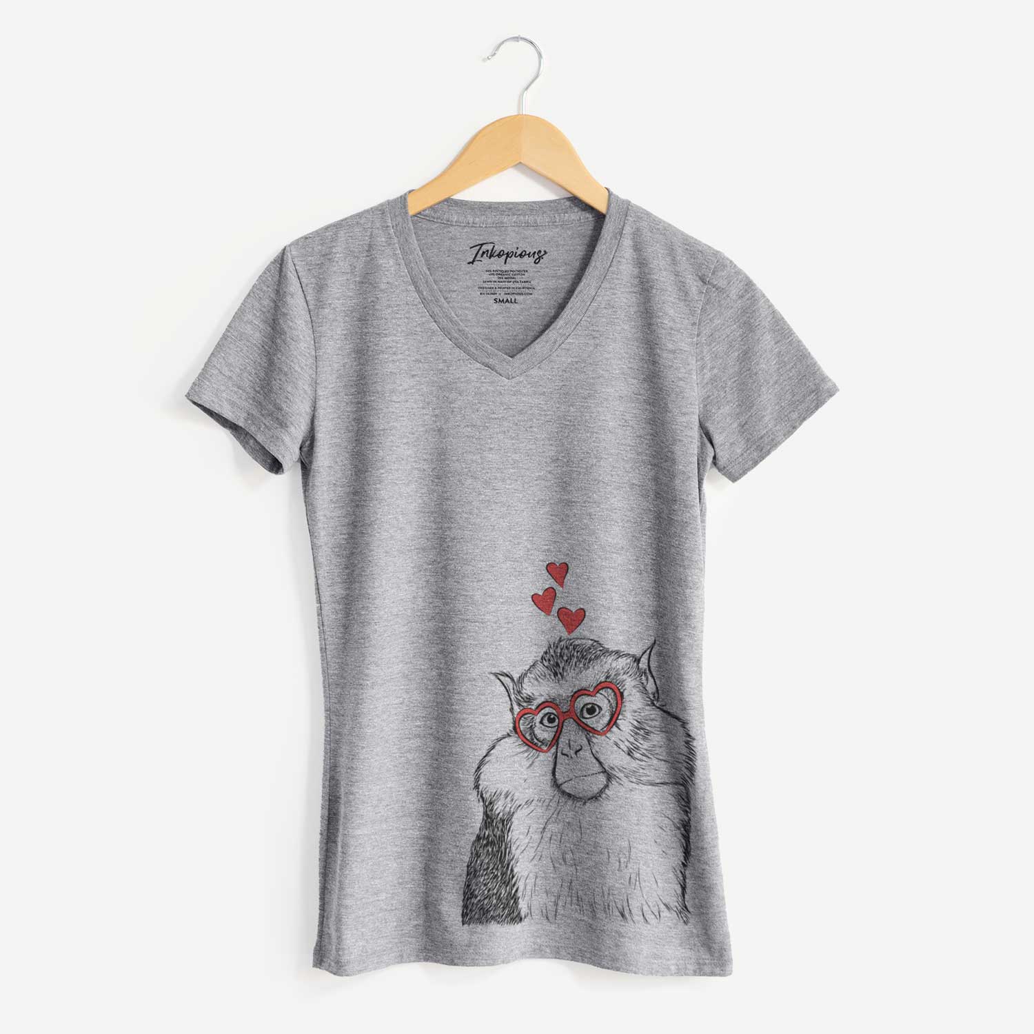 Valentine Matata the Mona Monkey - Women's V-neck Shirt
