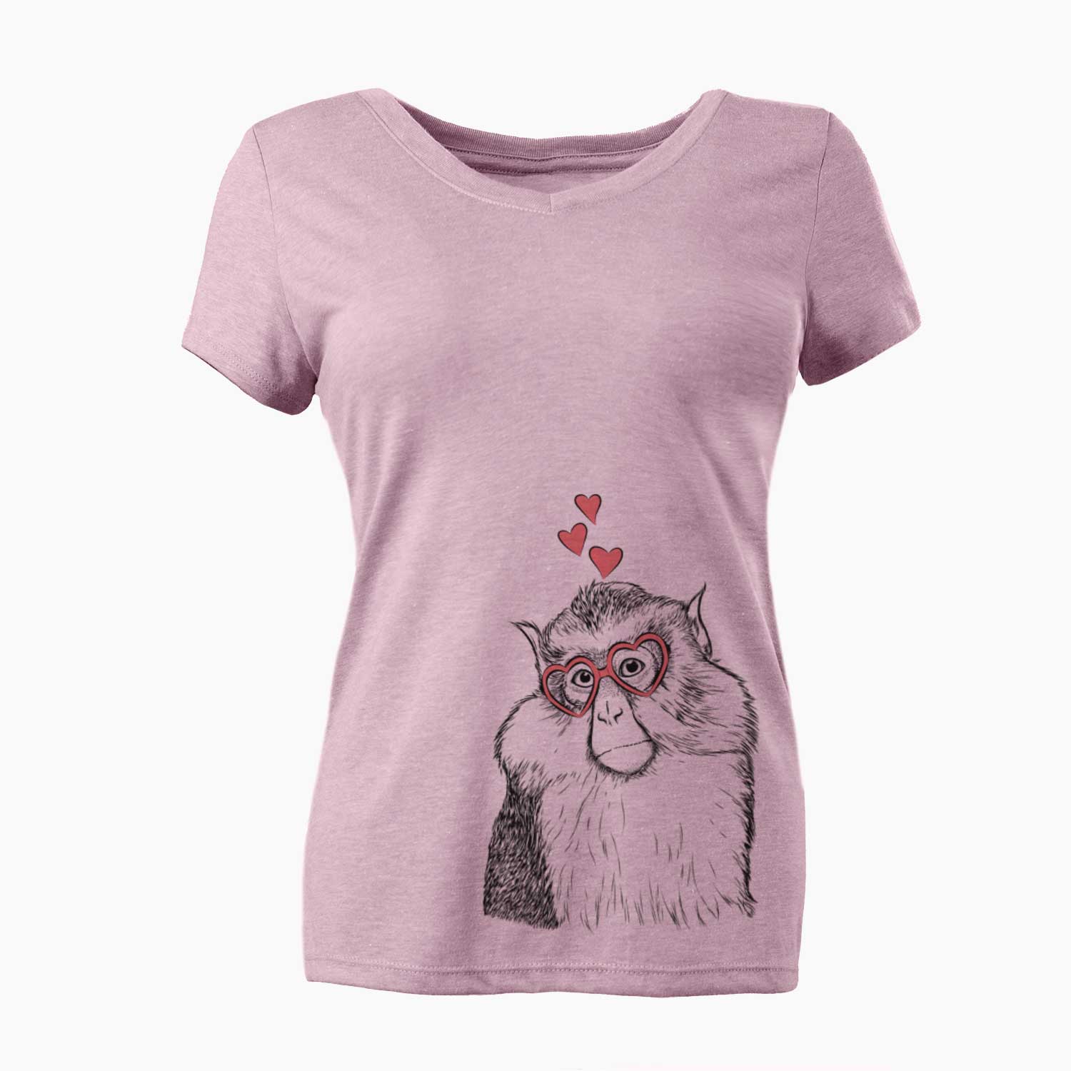 Valentine Matata the Mona Monkey - Women's V-neck Shirt