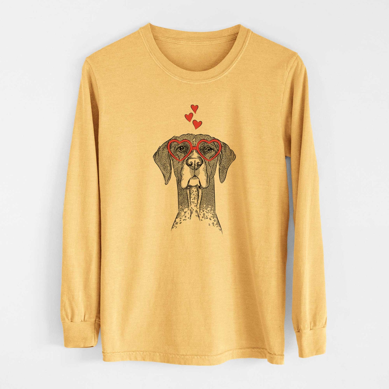 Valentine Mattis the German Shorthaired Pointer - Heavyweight 100% Cotton Long Sleeve