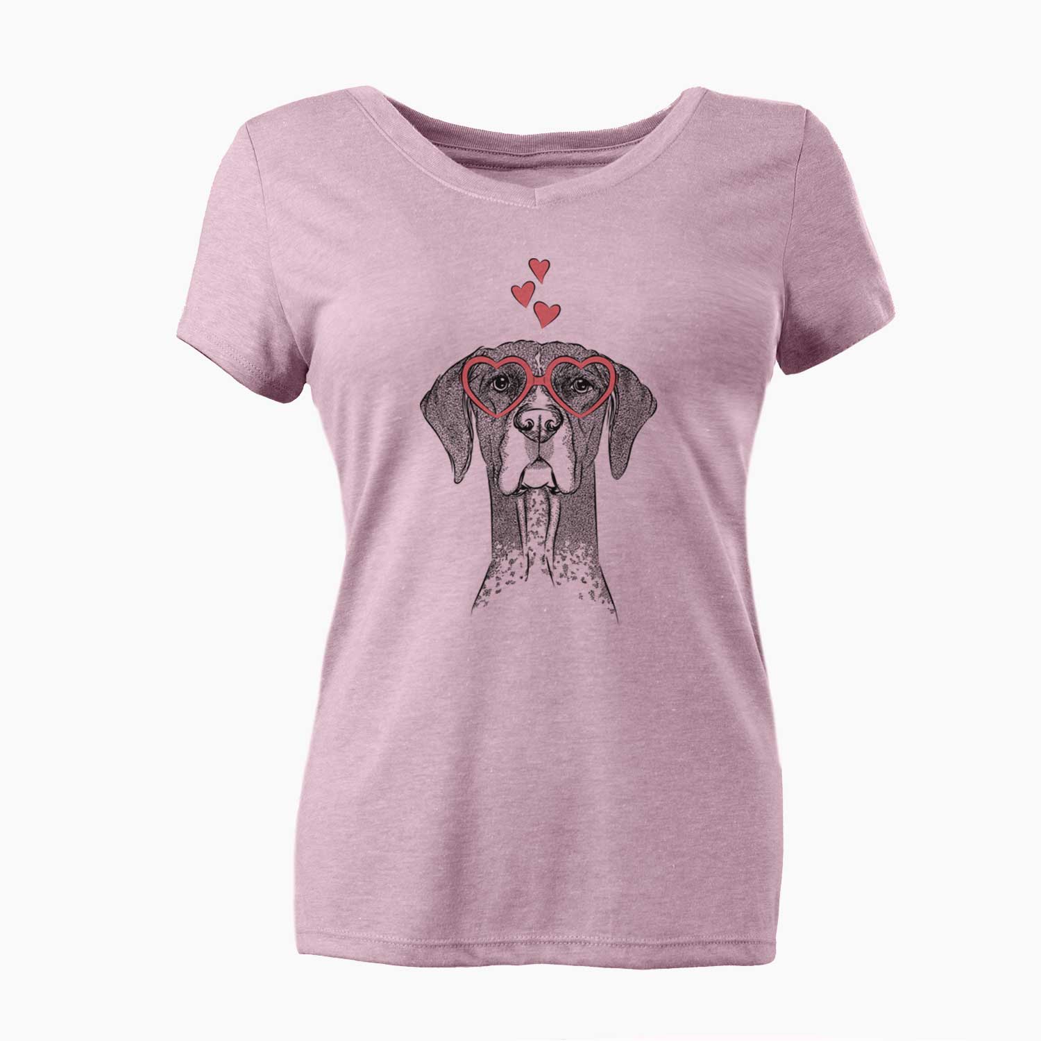 Valentine Mattis the German Shorthaired Pointer - Women's V-neck Shirt