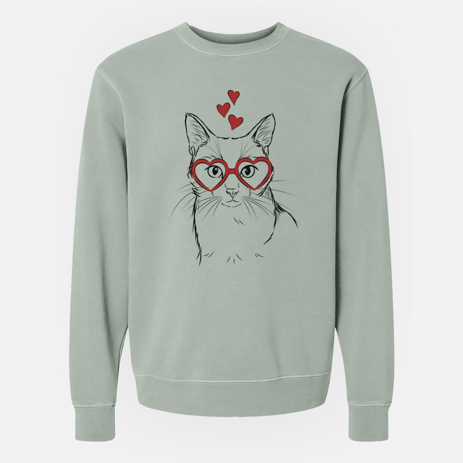 Valentine Maverick the Cat - Unisex Pigment Dyed Crew Sweatshirt