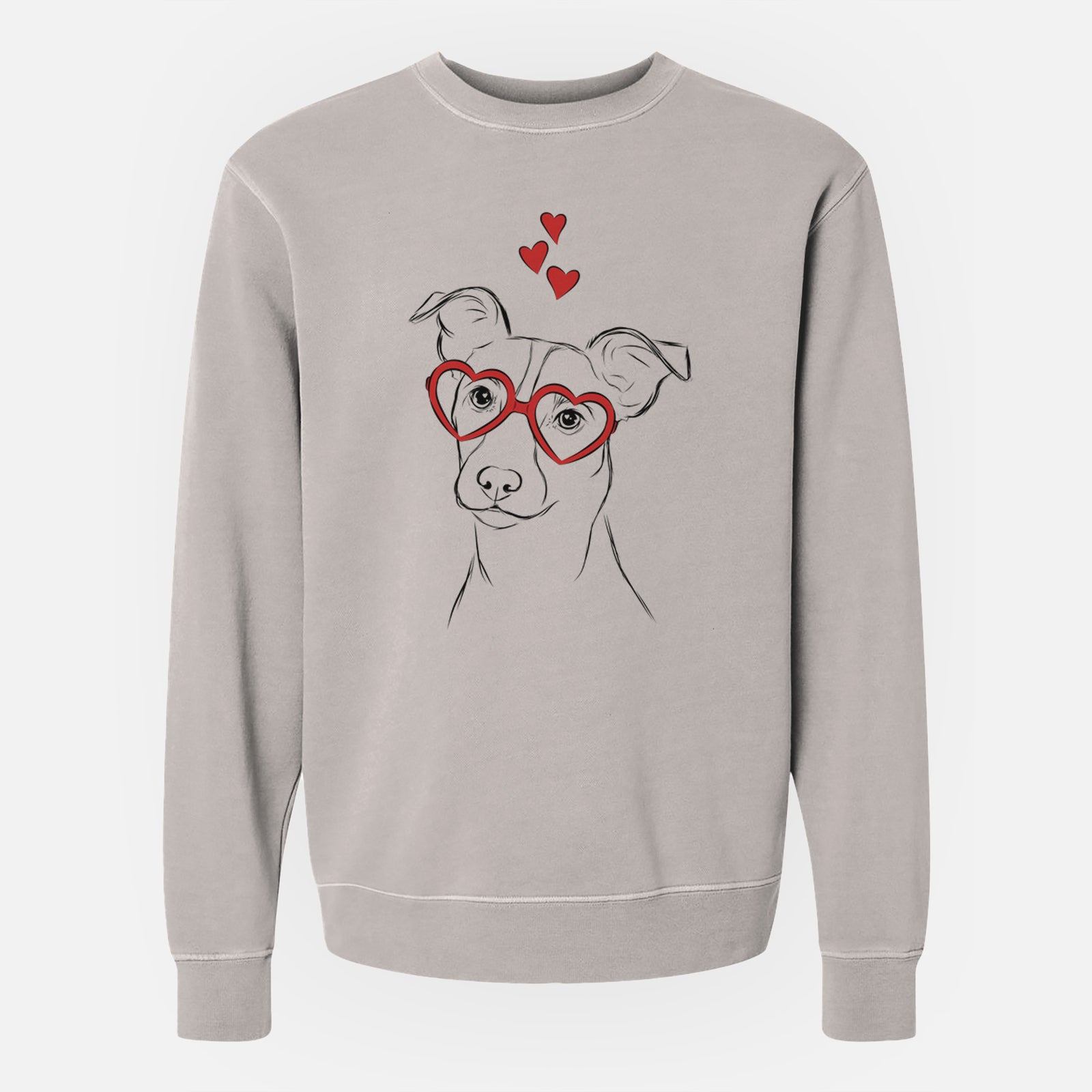 Valentine Max the Jack Russell Terrier - Unisex Pigment Dyed Crew Sweatshirt