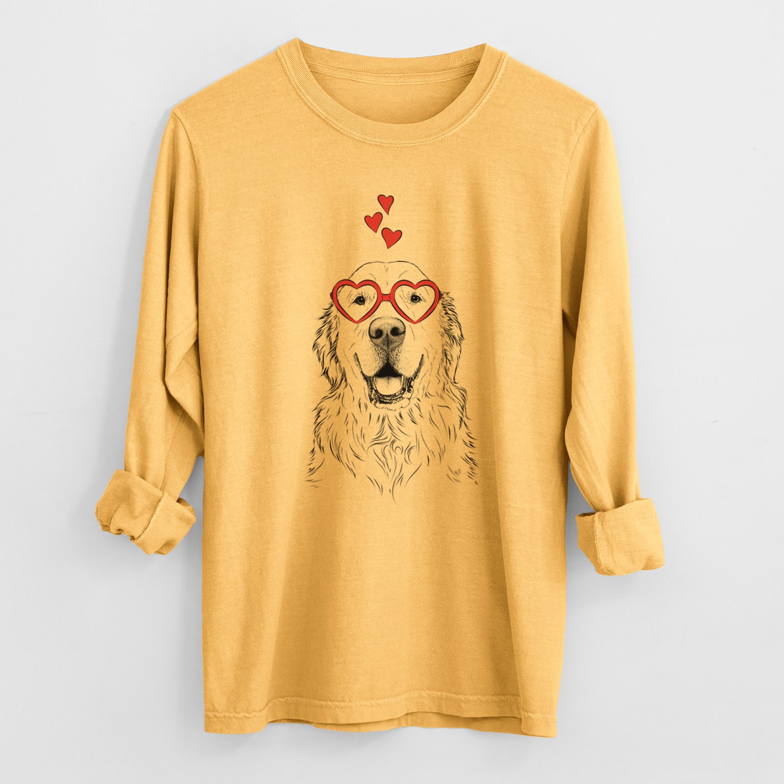 Valentine Maximus the Golden Retriever - Heavyweight 100% Cotton Long Sleeve
