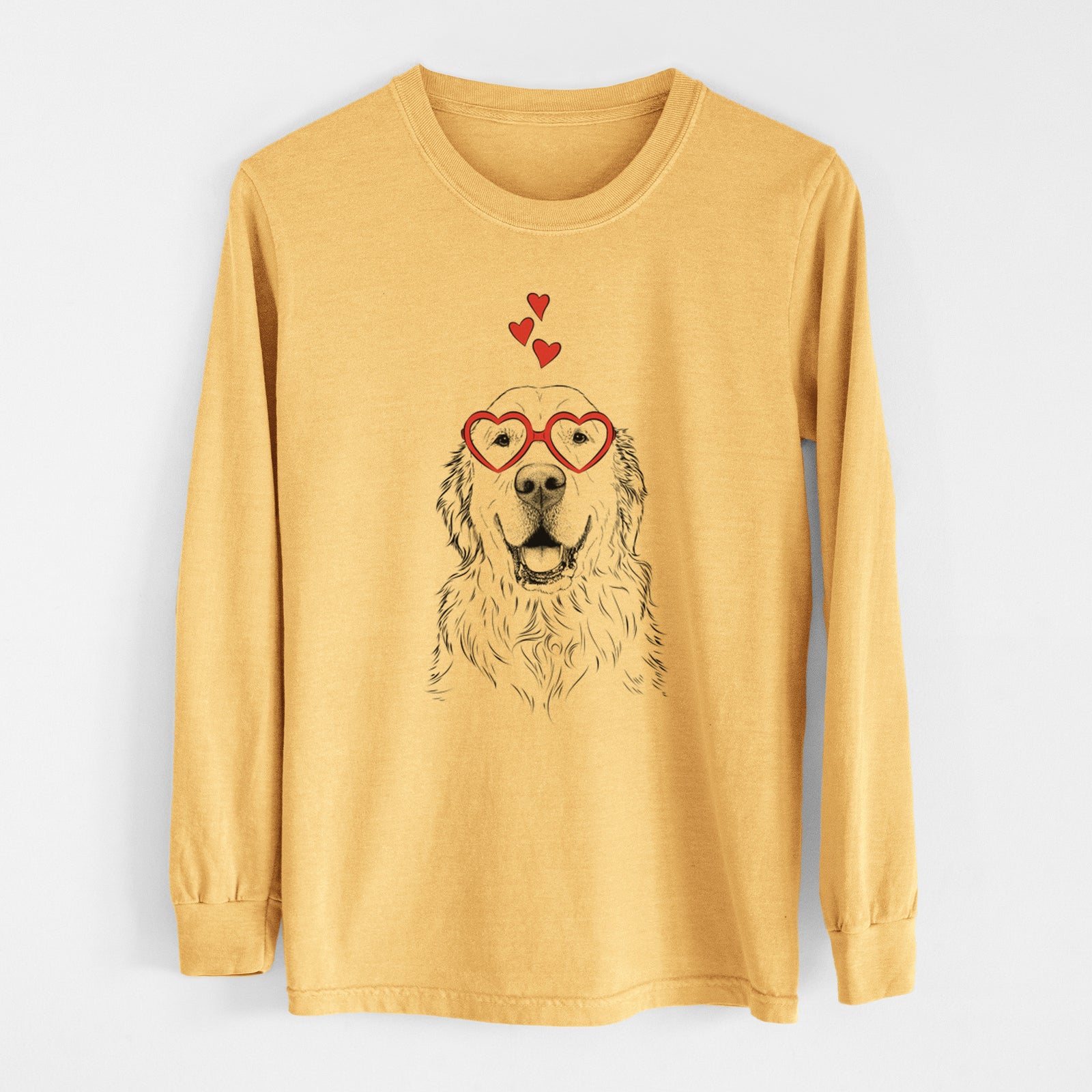 Valentine Maximus the Golden Retriever - Heavyweight 100% Cotton Long Sleeve