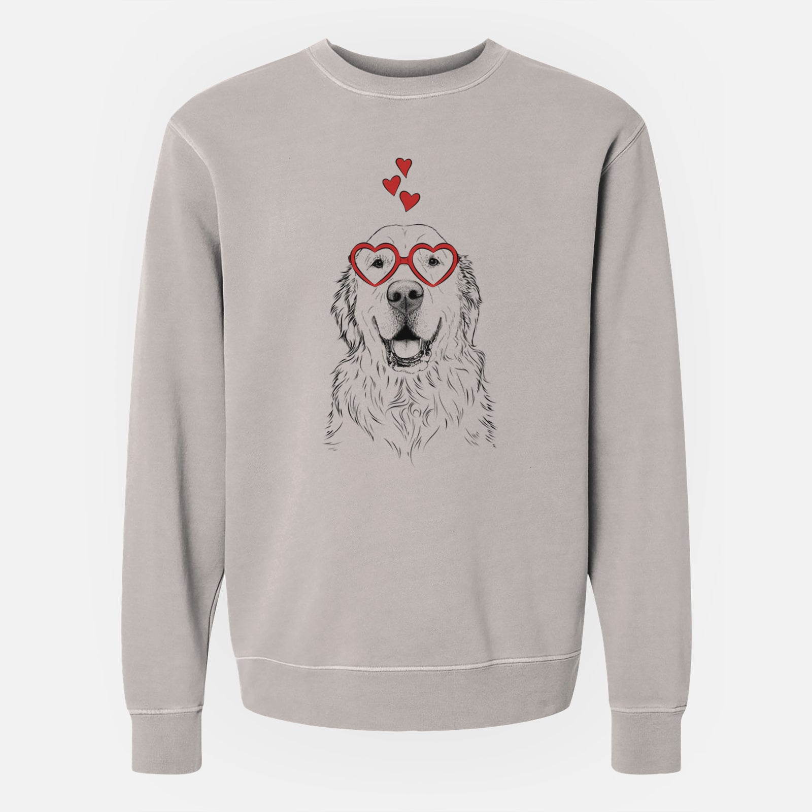 Valentine Maximus the Golden Retriever - Unisex Pigment Dyed Crew Sweatshirt