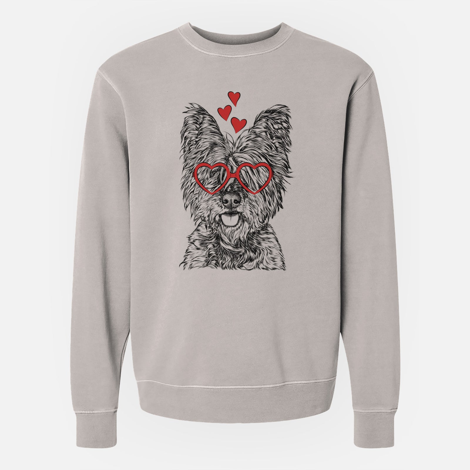 Valentine McDuff the Cairn Terrier - Unisex Pigment Dyed Crew Sweatshirt