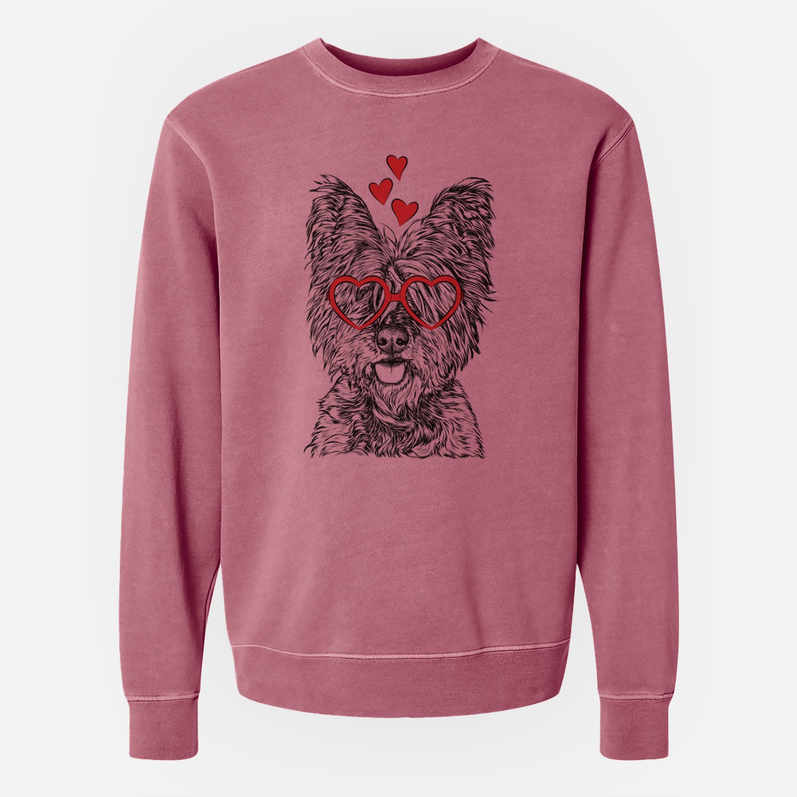 Valentine McDuff the Cairn Terrier - Unisex Pigment Dyed Crew Sweatshirt
