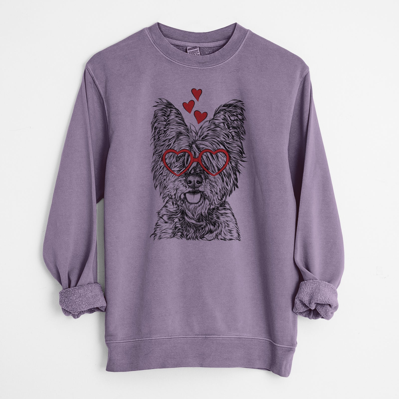 Valentine McDuff the Cairn Terrier - Unisex Pigment Dyed Crew Sweatshirt