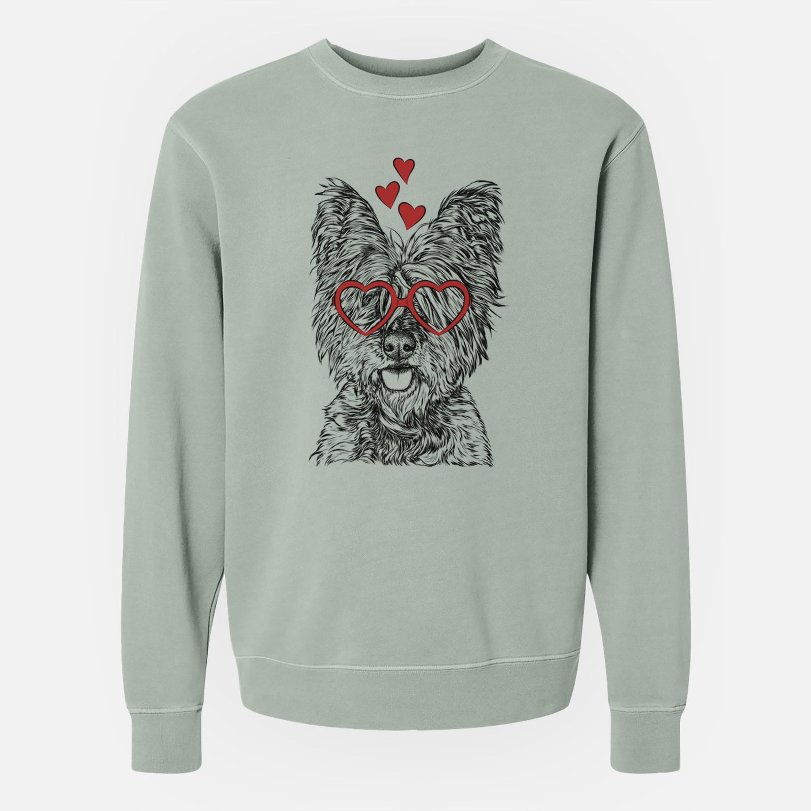 Valentine McDuff the Cairn Terrier - Unisex Pigment Dyed Crew Sweatshirt