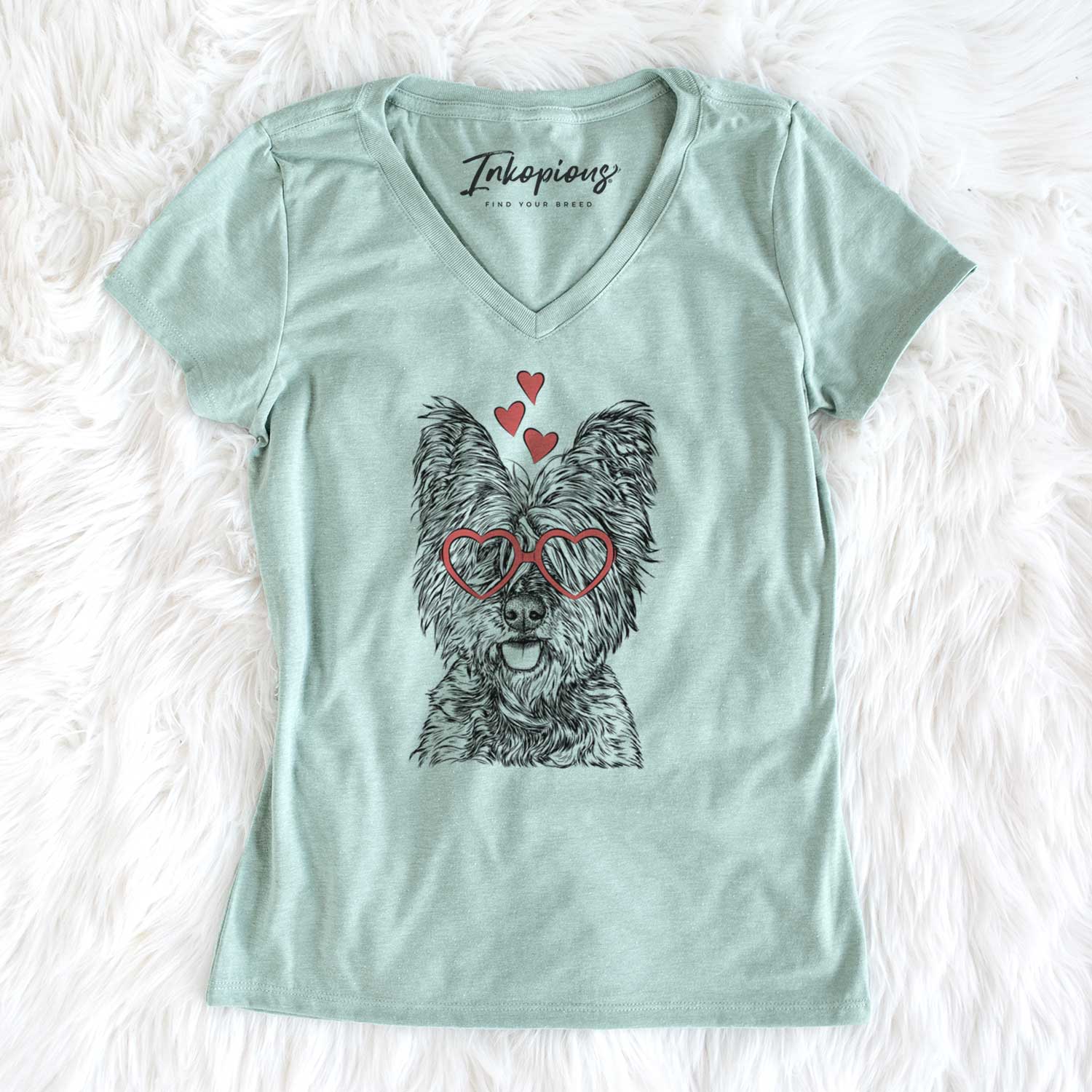 Valentine McDuff the Cairn Terrier - Women's V-neck Shirt