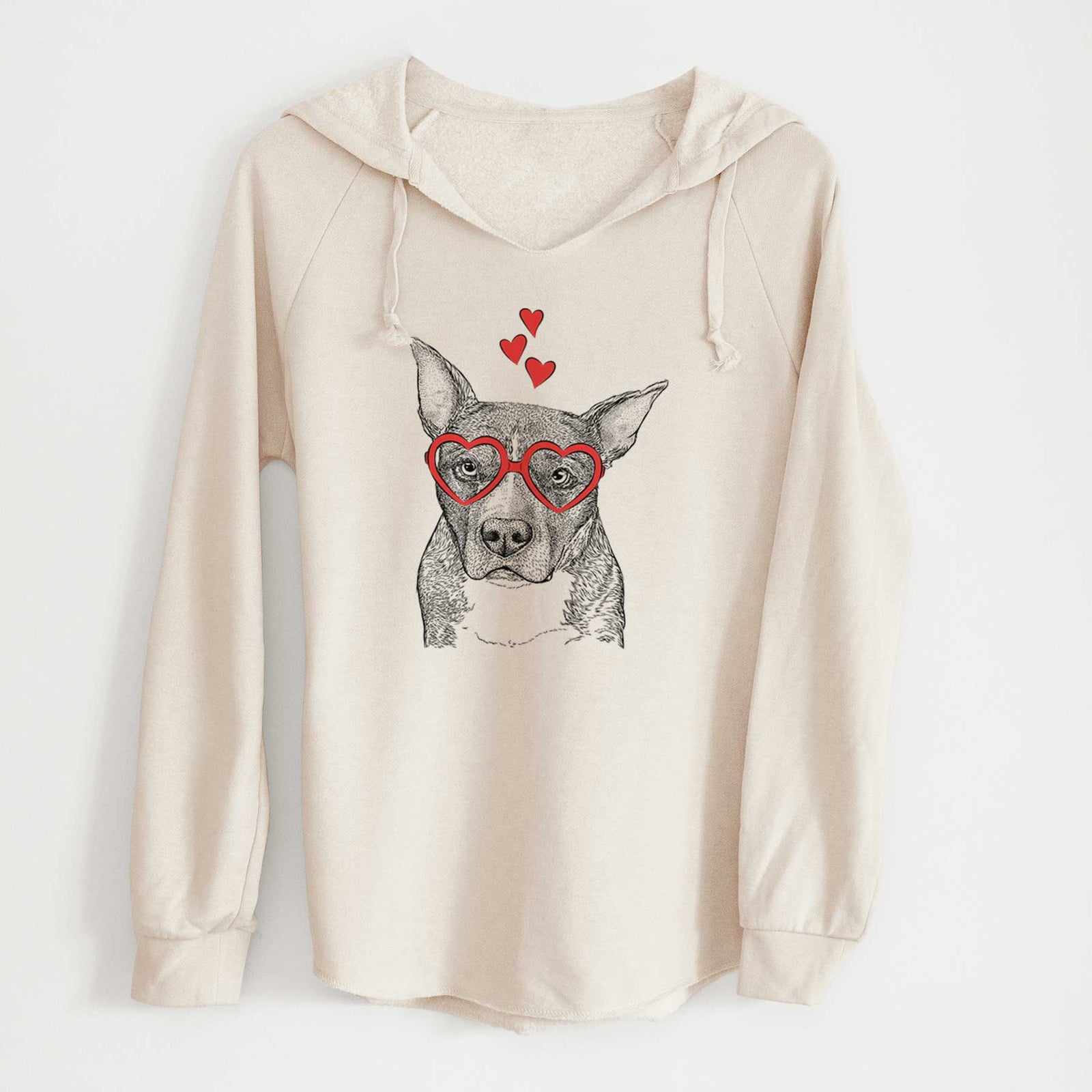 Valentine Mercy the Pitbull - Cali Wave Hooded Sweatshirt