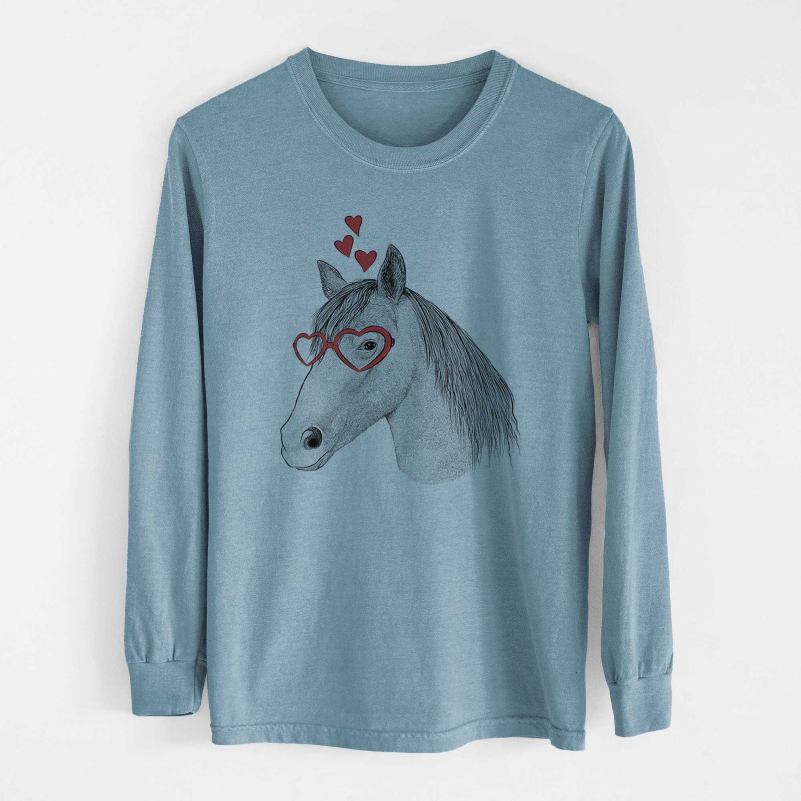 Valentine Midnight the Missouri Foxtrotter Horse - Heavyweight 100% Cotton Long Sleeve