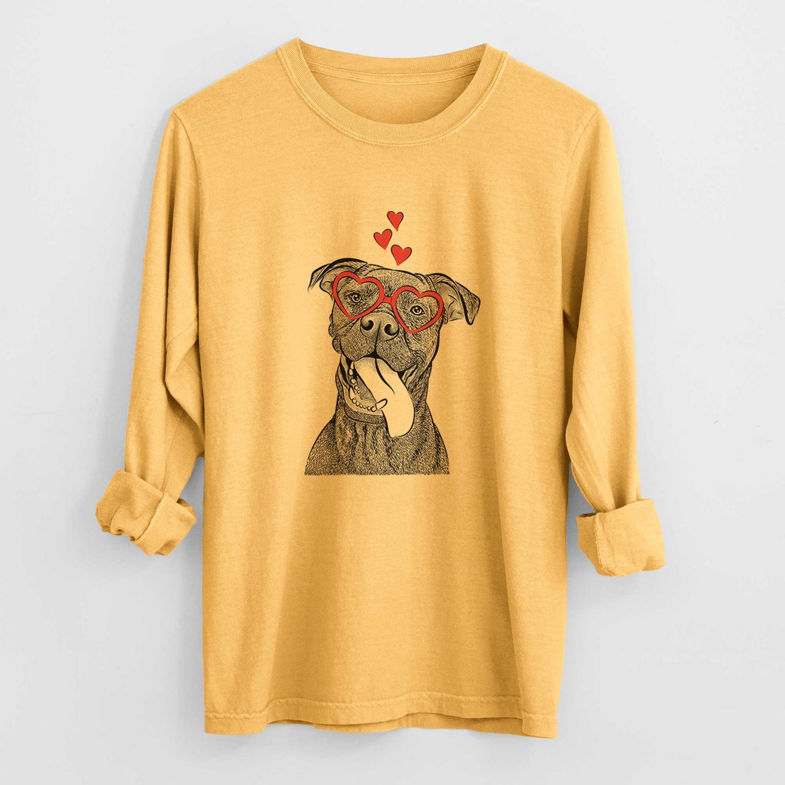 Valentine Mikey the Boxador - Heavyweight 100% Cotton Long Sleeve