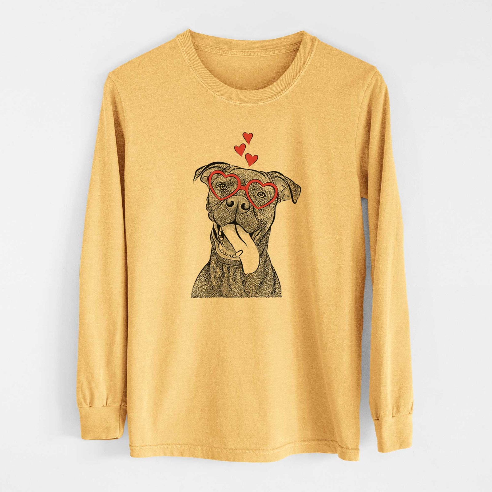 Valentine Mikey the Boxador - Heavyweight 100% Cotton Long Sleeve