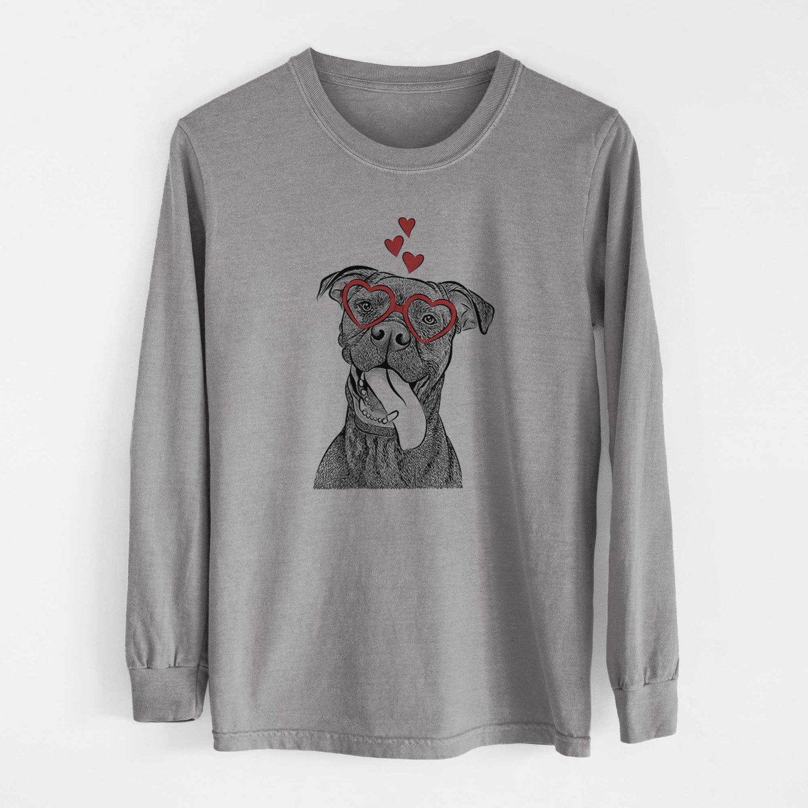 Valentine Mikey the Boxador - Heavyweight 100% Cotton Long Sleeve