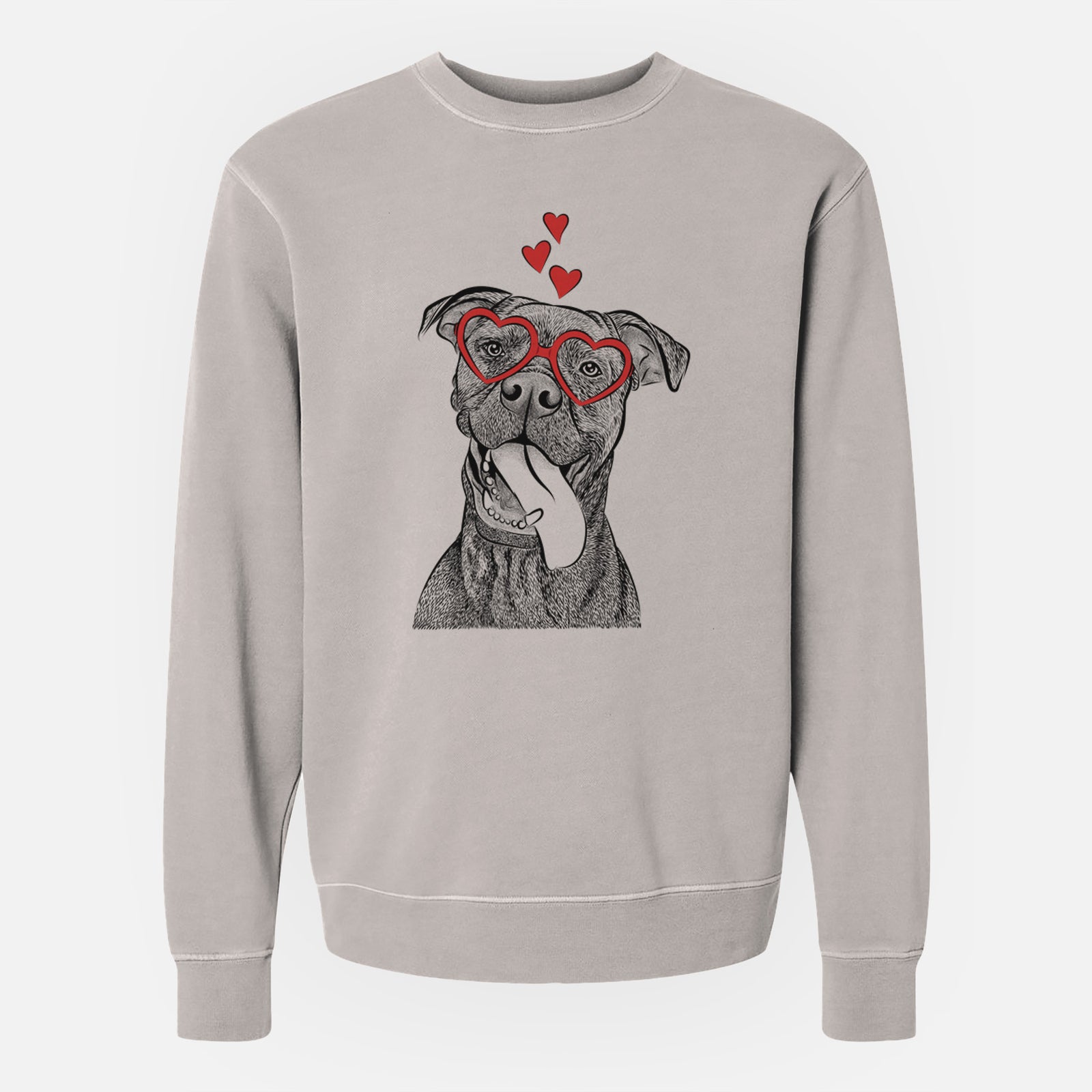 Valentine Mikey the Boxador - Unisex Pigment Dyed Crew Sweatshirt