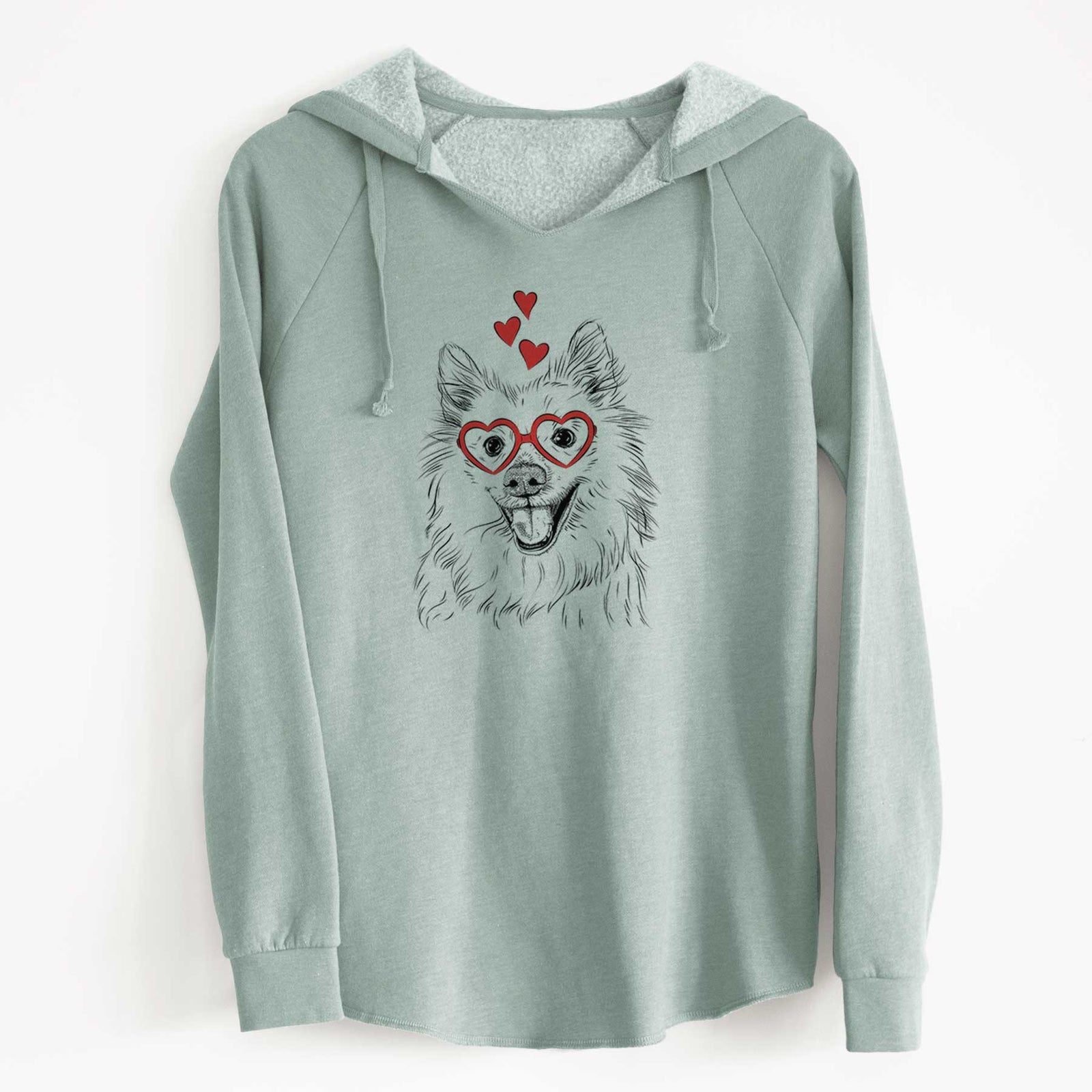 Valentine Miki the American Eskimo - Cali Wave Hooded Sweatshirt