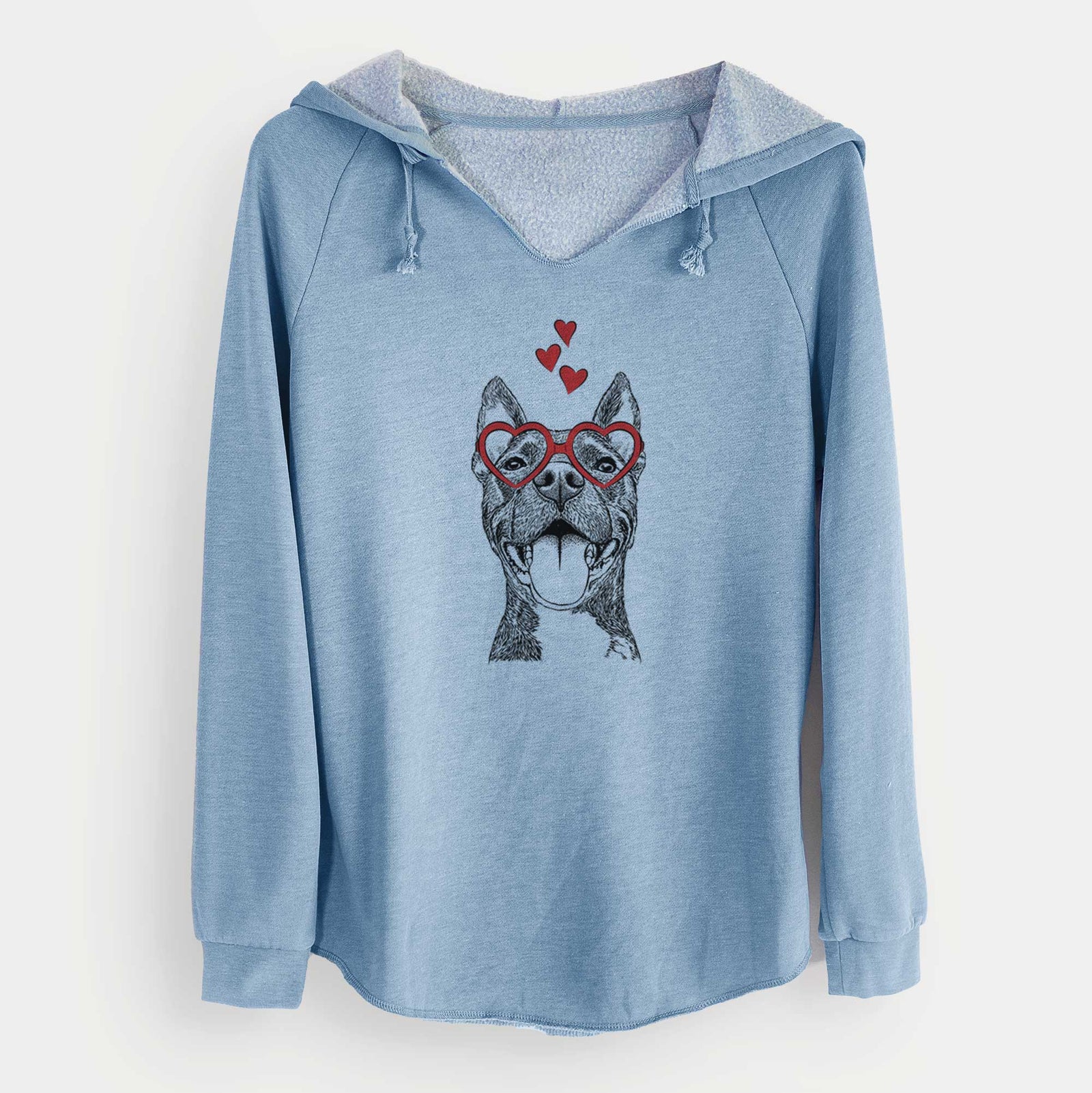Valentine Milo the Pitbull Mix - Cali Wave Hooded Sweatshirt