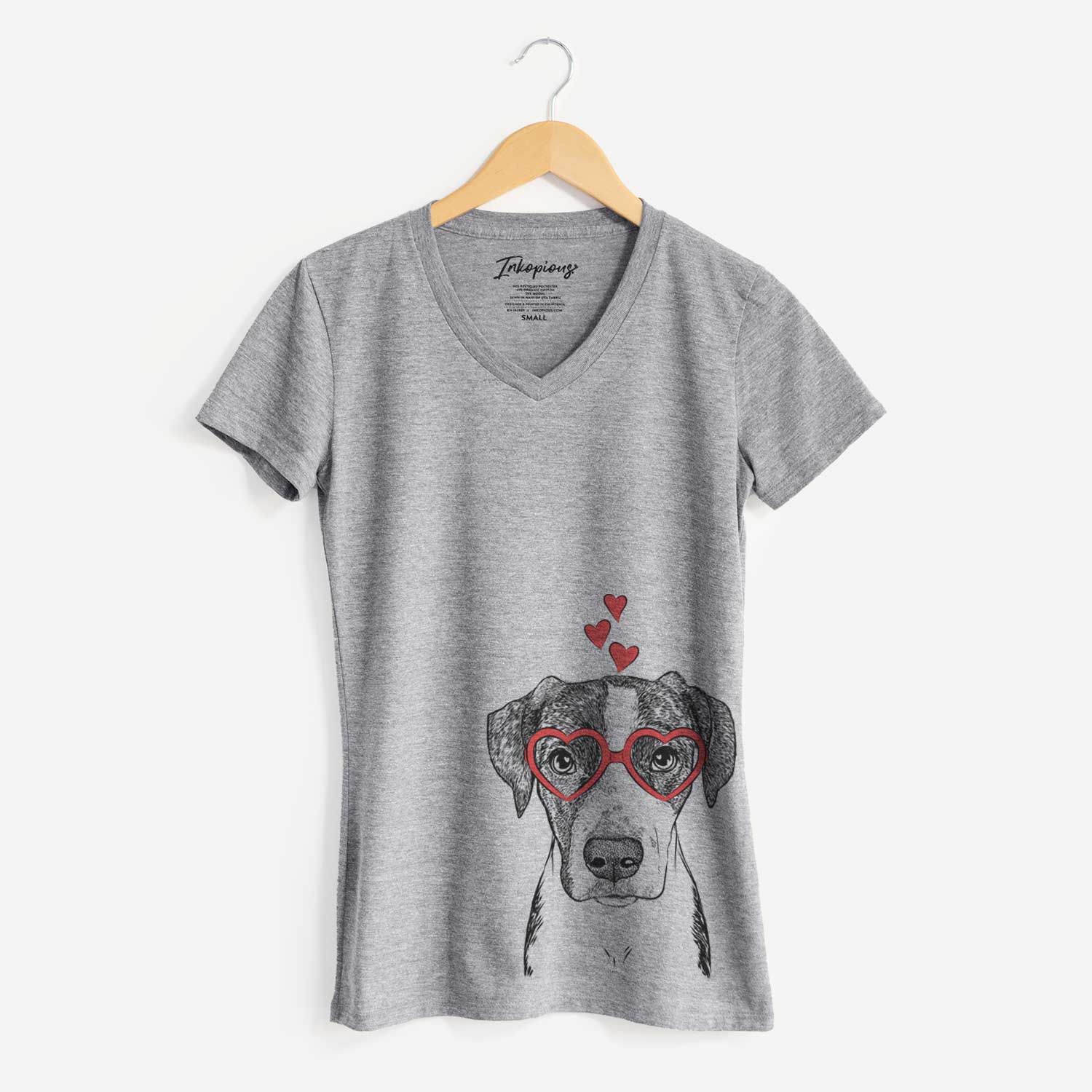 Valentine Milo the Mixed Breed - Women's V-neck Shirt