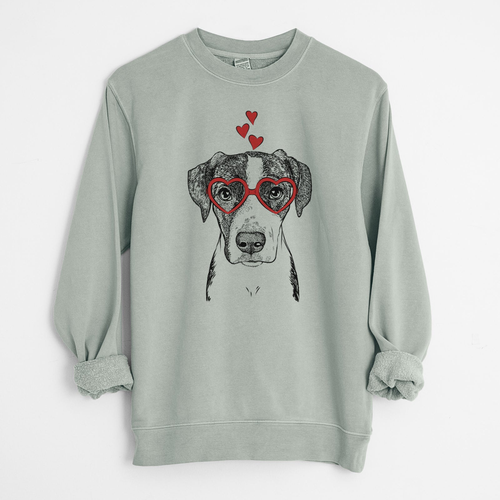 Valentine Milo the Mixed Breed - Unisex Pigment Dyed Crew Sweatshirt