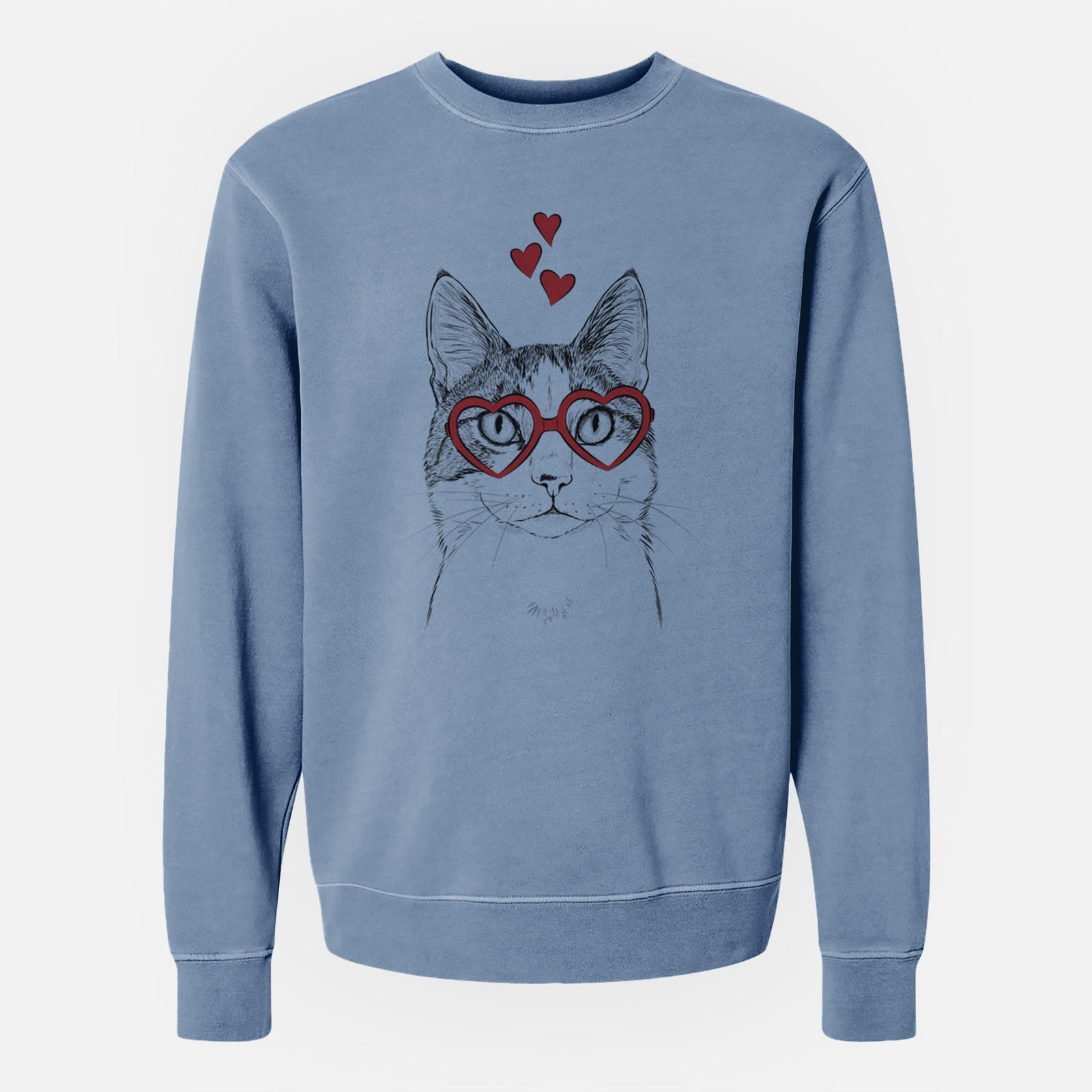 Valentine Mini Griffin the Domestic Shorthair Cat - Unisex Pigment Dyed Crew Sweatshirt