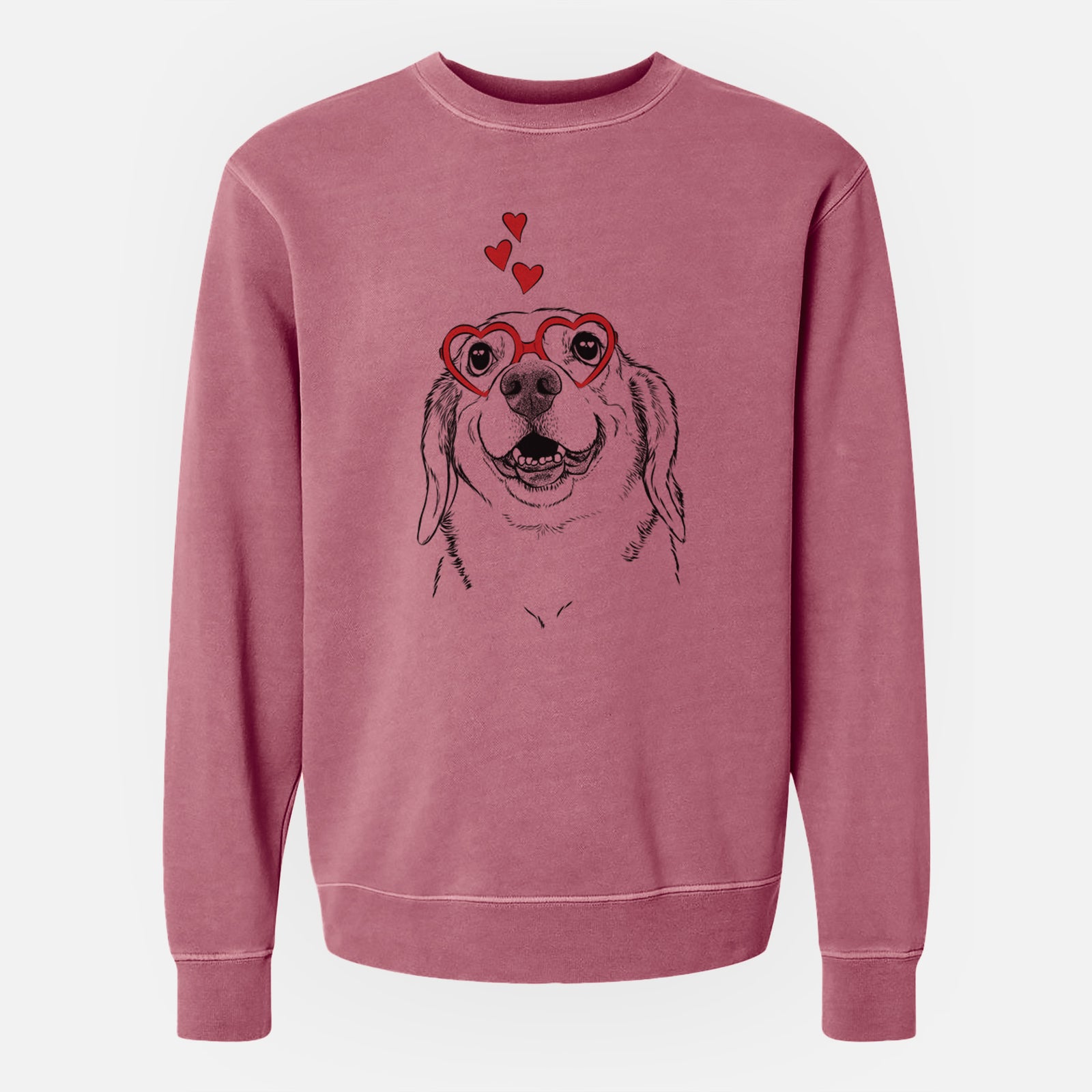 Valentine Minnie the Corgle - Unisex Pigment Dyed Crew Sweatshirt