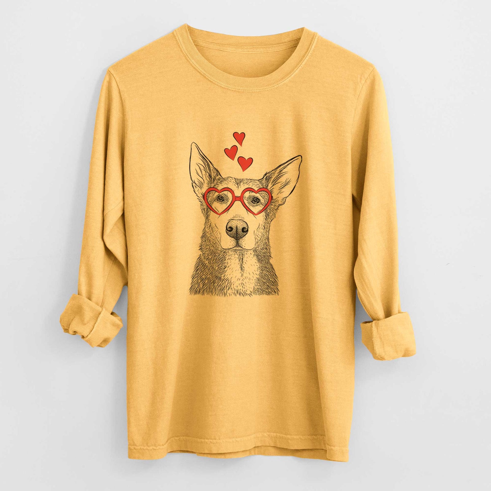Valentine Misty the German Shepherd Mix - Heavyweight 100% Cotton Long Sleeve