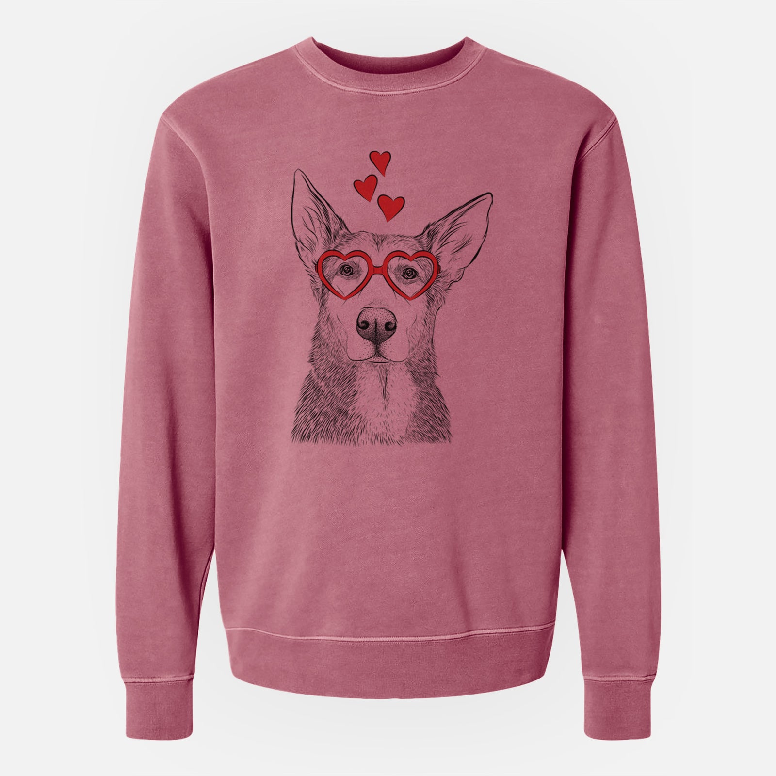 Valentine Misty the German Shepherd Mix - Unisex Pigment Dyed Crew Sweatshirt