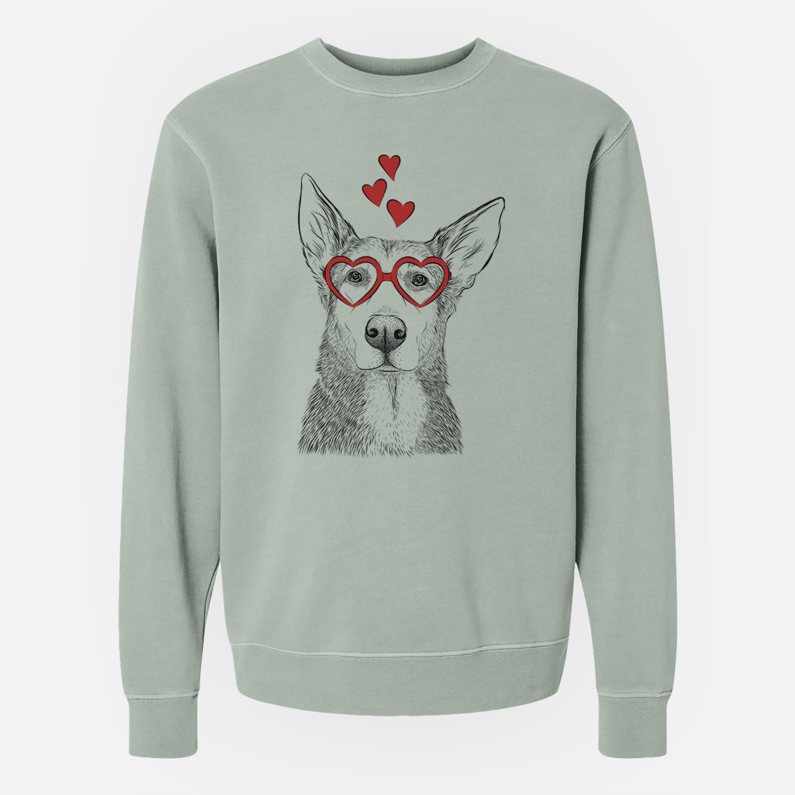 Valentine Misty the German Shepherd Mix - Unisex Pigment Dyed Crew Sweatshirt