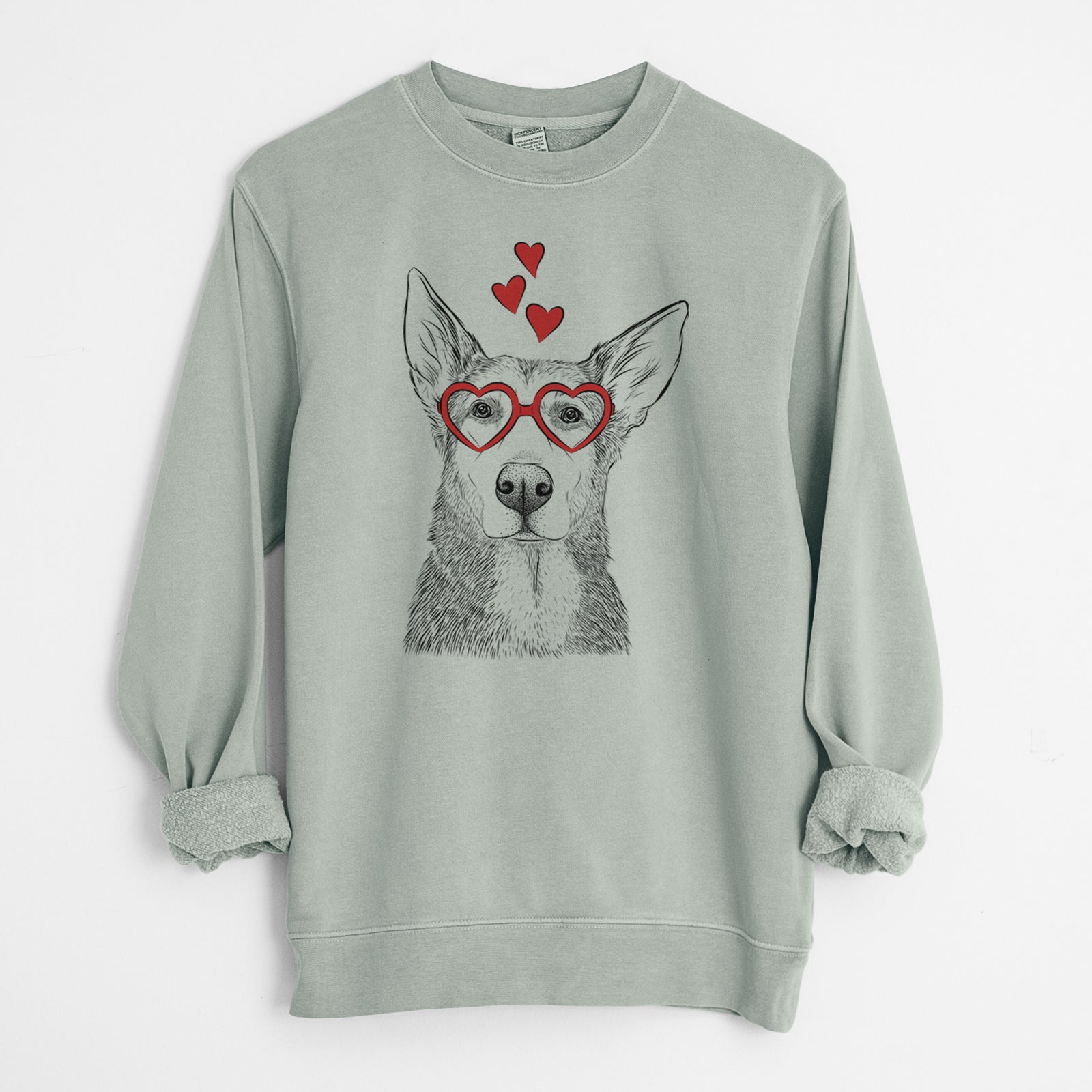 Valentine Misty the German Shepherd Mix - Unisex Pigment Dyed Crew Sweatshirt