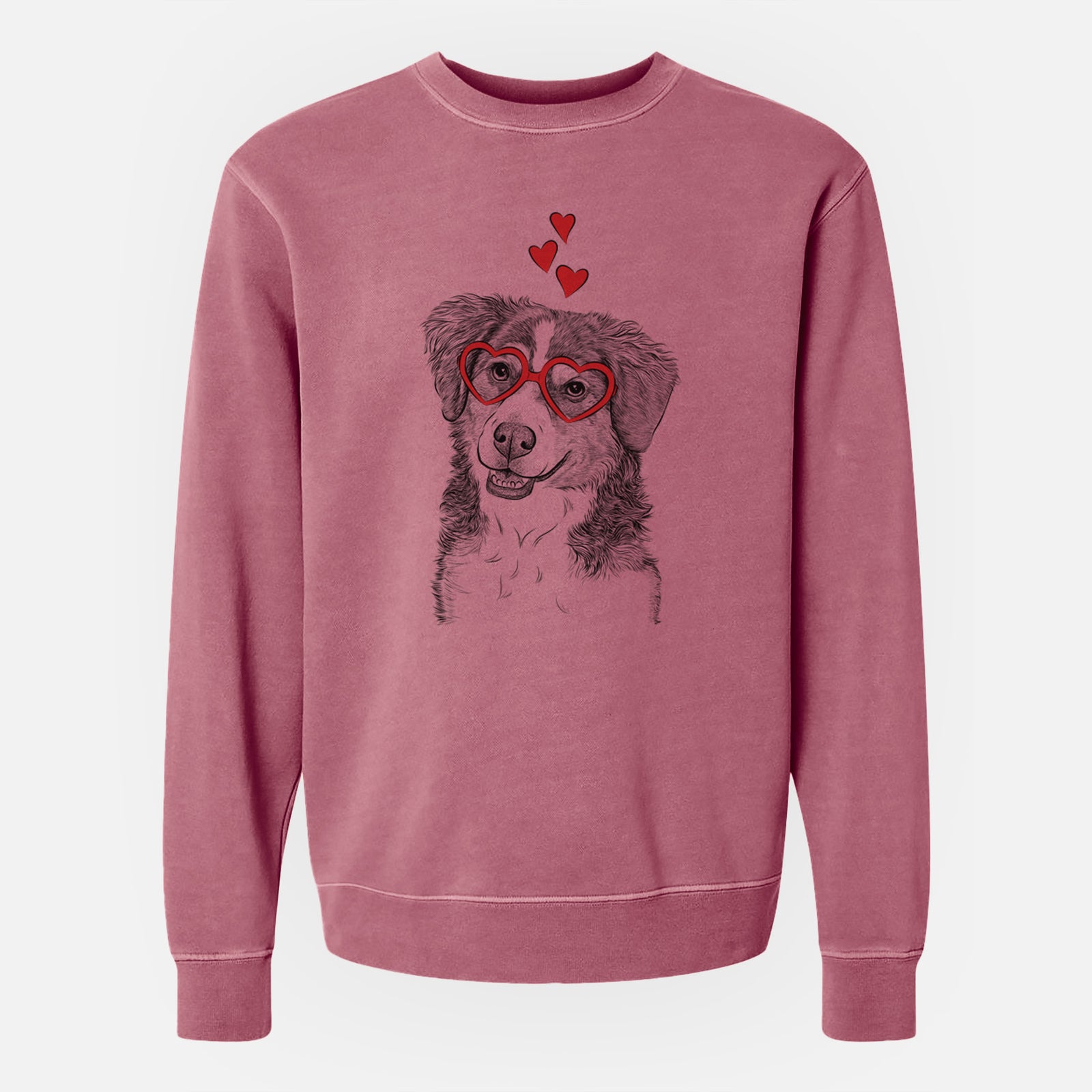 Valentine Molly the Miniature Bernedoodle - Unisex Pigment Dyed Crew Sweatshirt