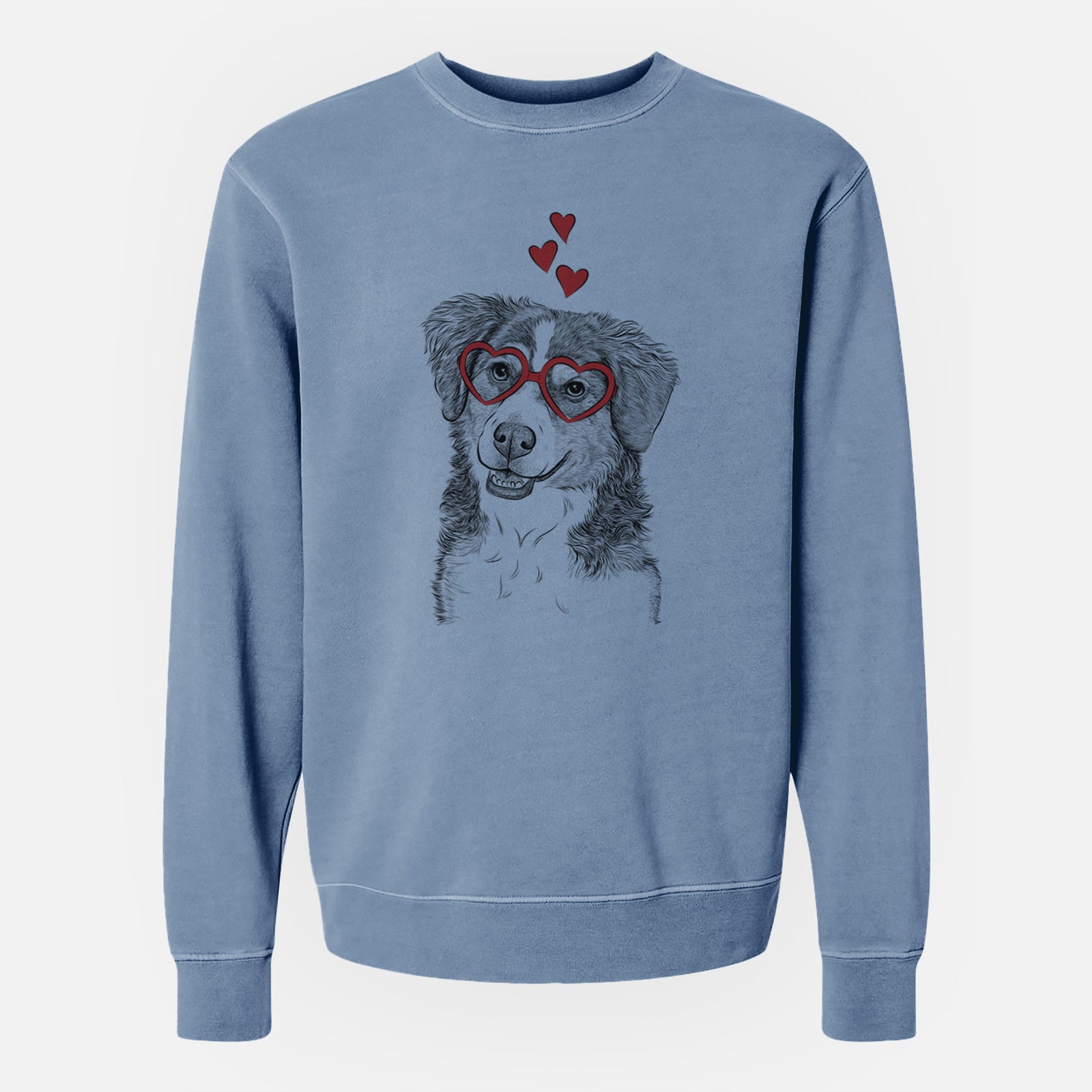 Valentine Molly the Miniature Bernedoodle - Unisex Pigment Dyed Crew Sweatshirt