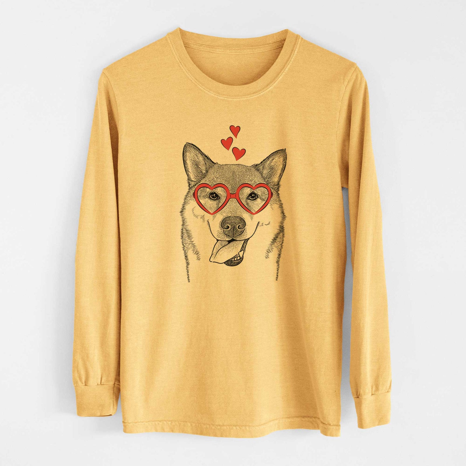Valentine Mothra the Shiba Inu - Heavyweight 100% Cotton Long Sleeve