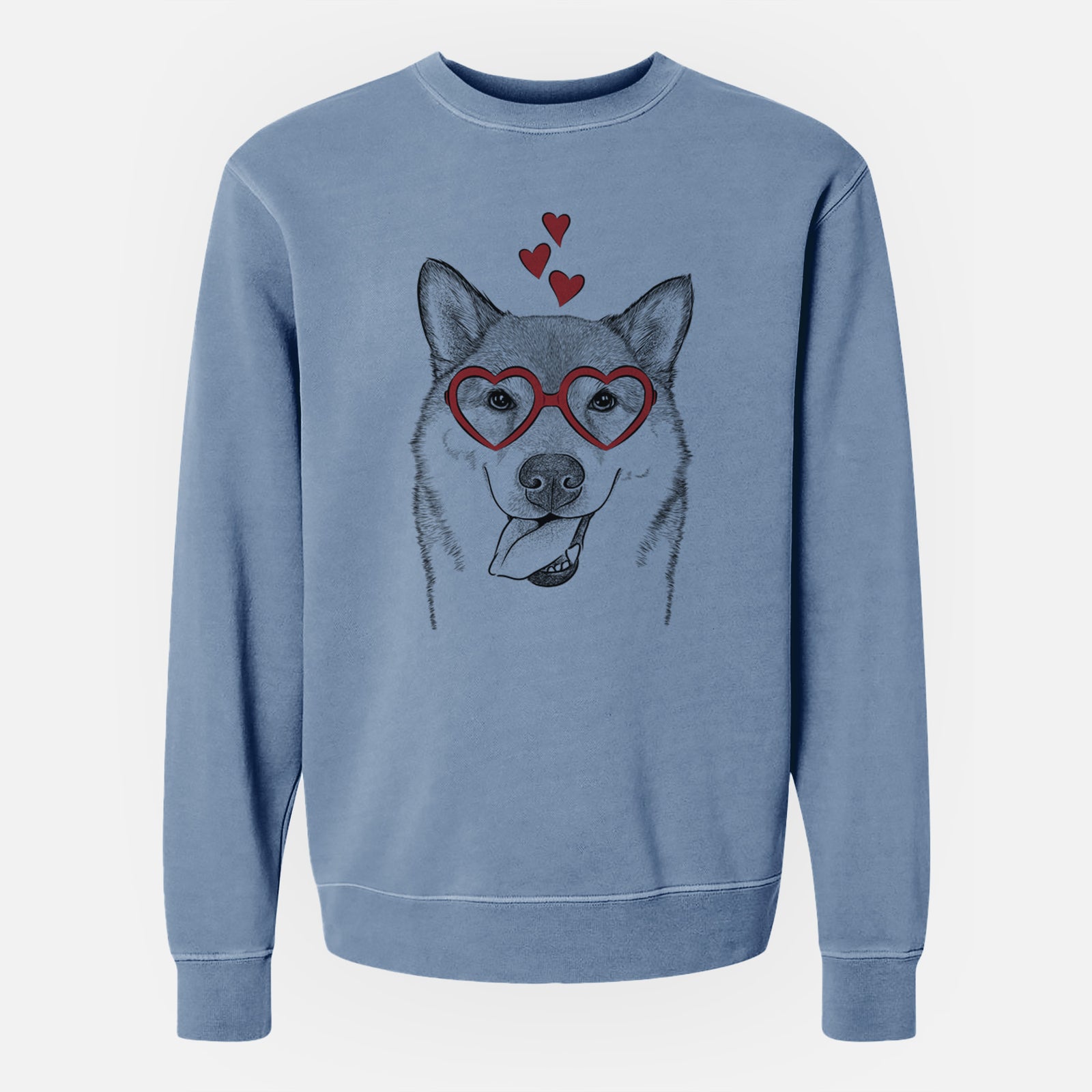 Valentine Mothra the Shiba Inu - Unisex Pigment Dyed Crew Sweatshirt